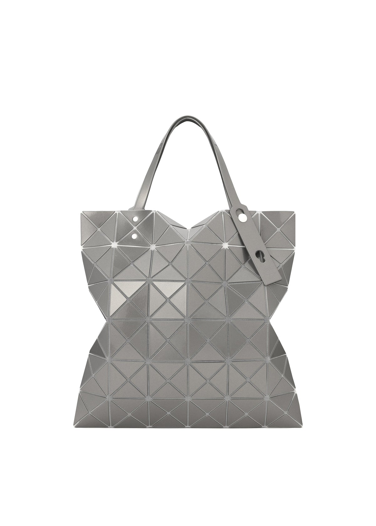 A product shot of the BAO BAO ISSEY MIYAKE LUCENT METALLIC tote in stone grey (09).