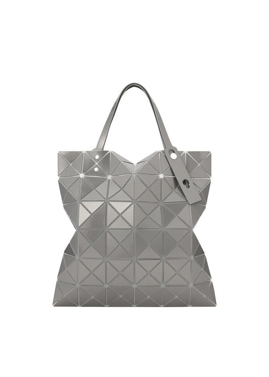 A product shot of the BAO BAO ISSEY MIYAKE LUCENT METALLIC tote in stone grey (09).