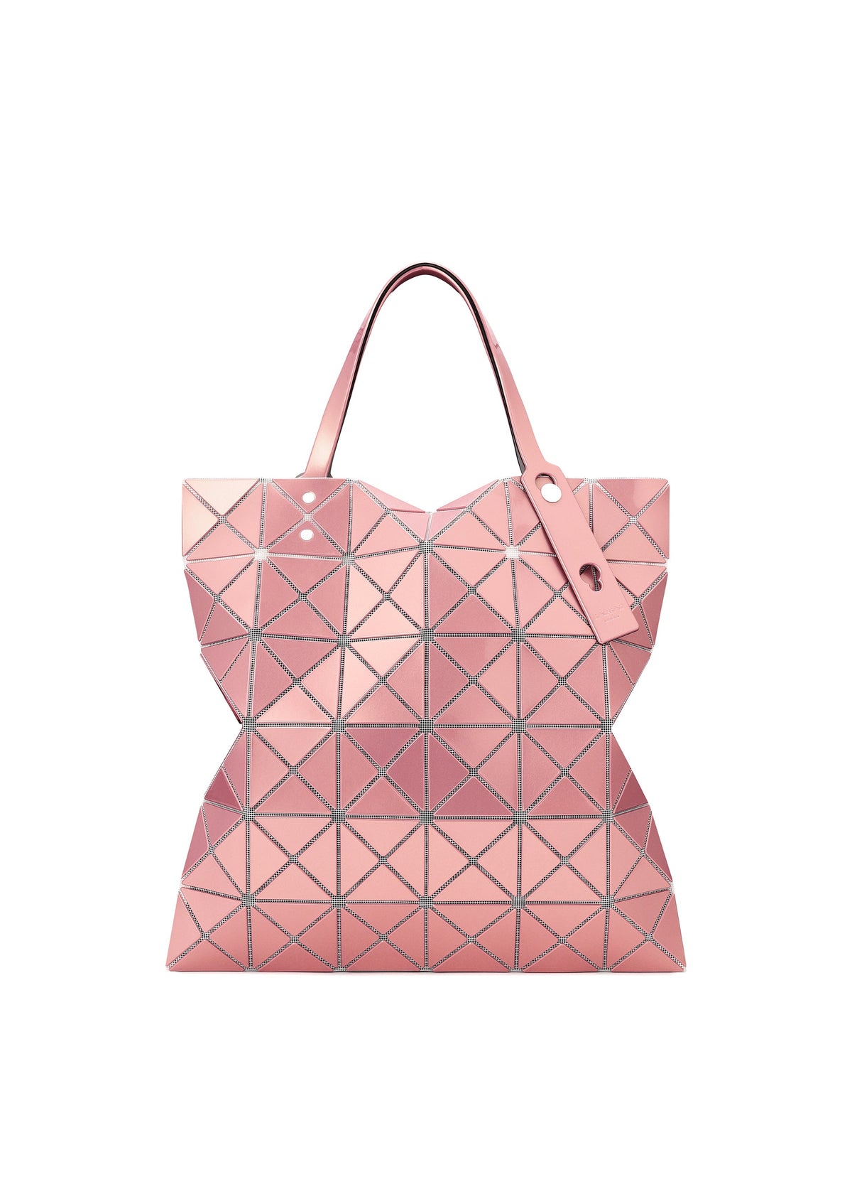 A product shot of the BAO BAO ISSEY MIYAKE LUCENT METALLIC tote in pink salt (27).