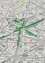 A detail shot of the BAO BAO ISSEY MIYAKE MAP tote.