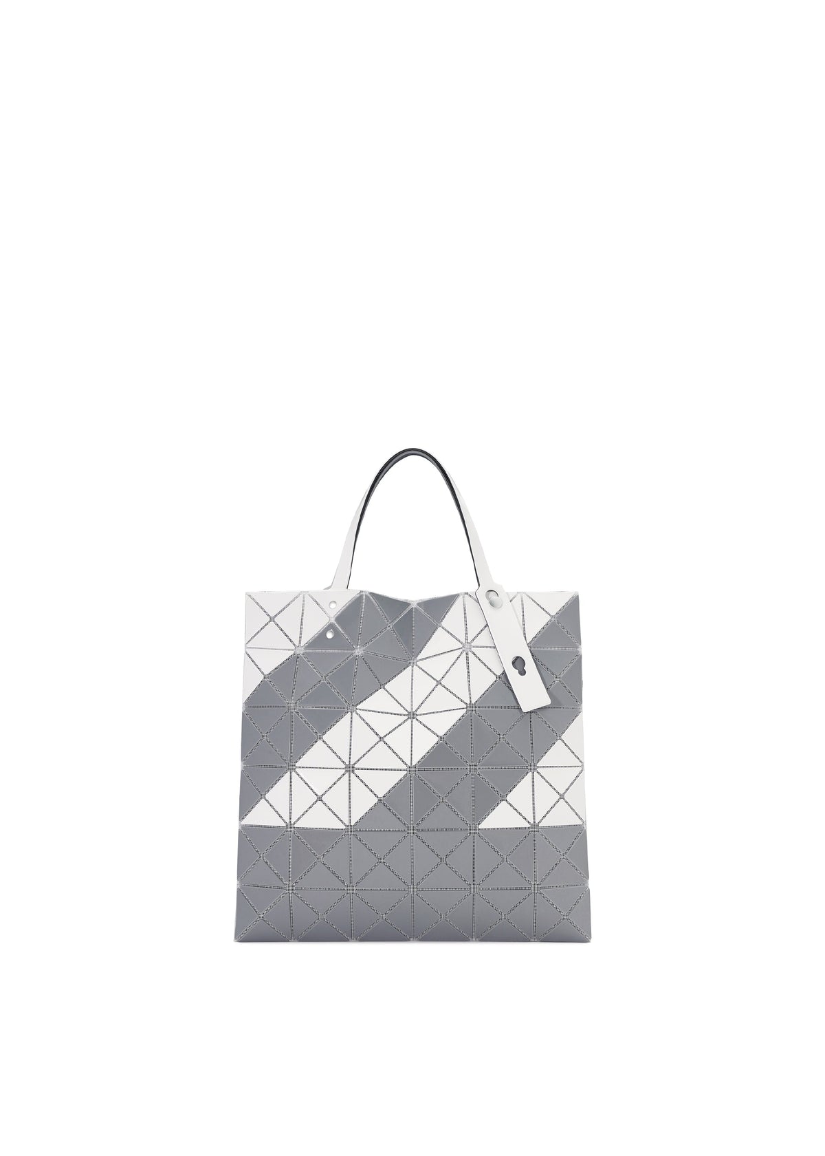 A detail shot of the BAO BAO ISSEY MIYAKE SIGN tote.