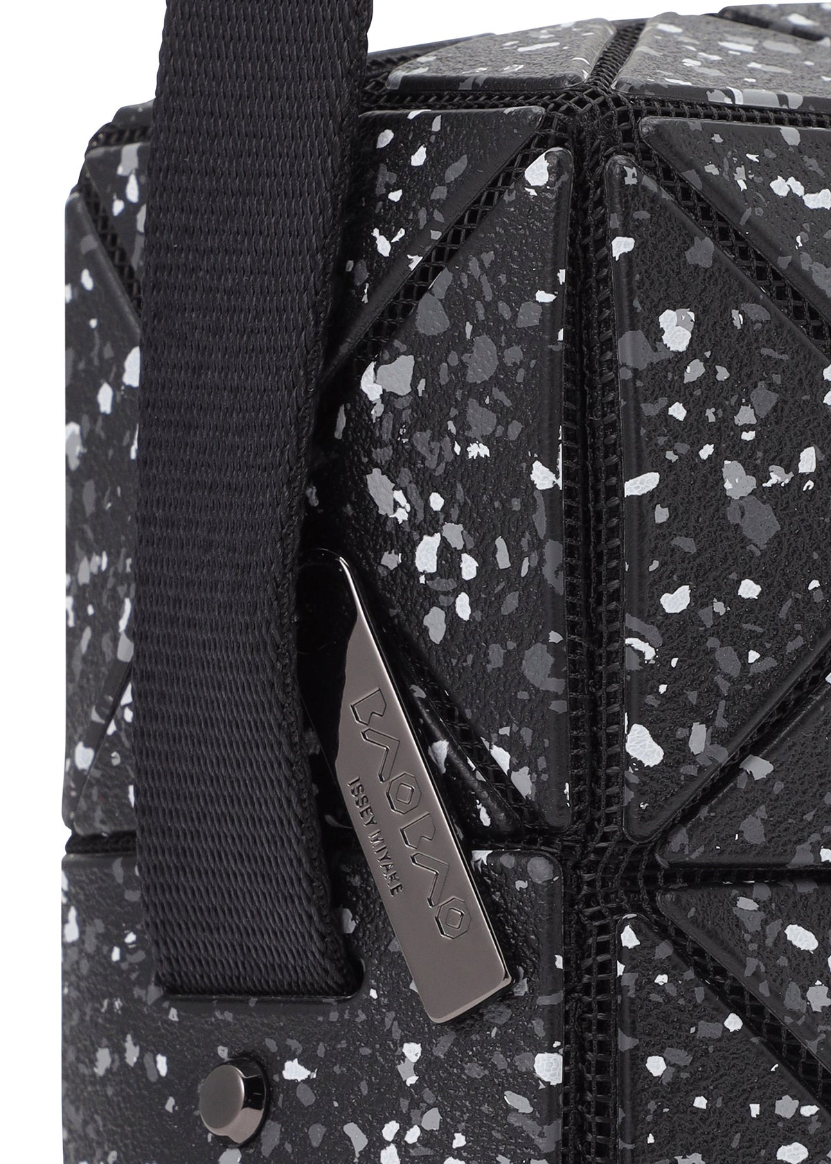 A detail shot of the BAO BAO ISSEY MIYAKE CITY shoulder bag.