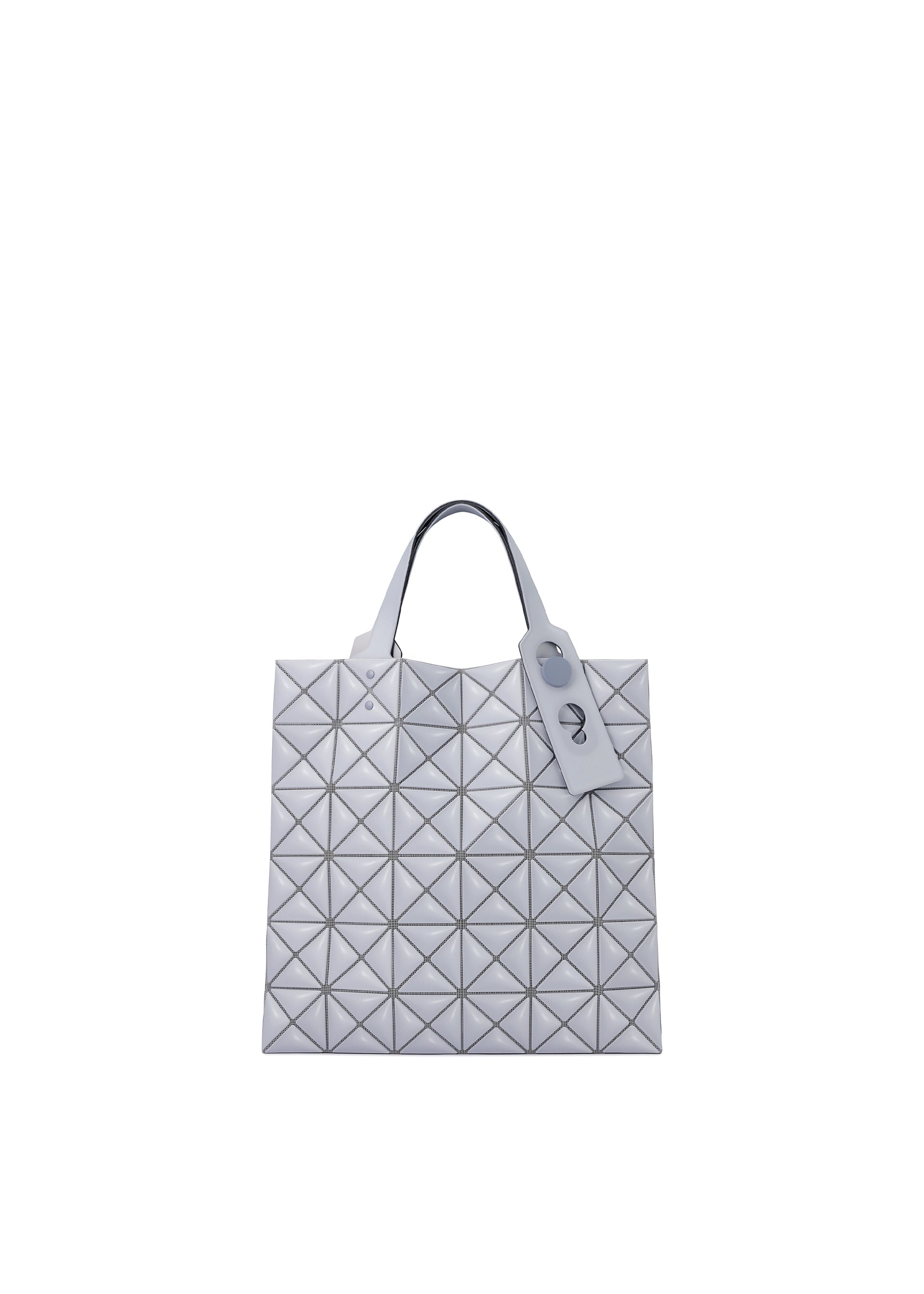 A product shot of the BAO BAO ISSEY MIYAKE MINIATURE tote in gray.
