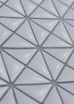 A detail shot of the BAO BAO ISSEY MIYAKE MINIATURE tote.