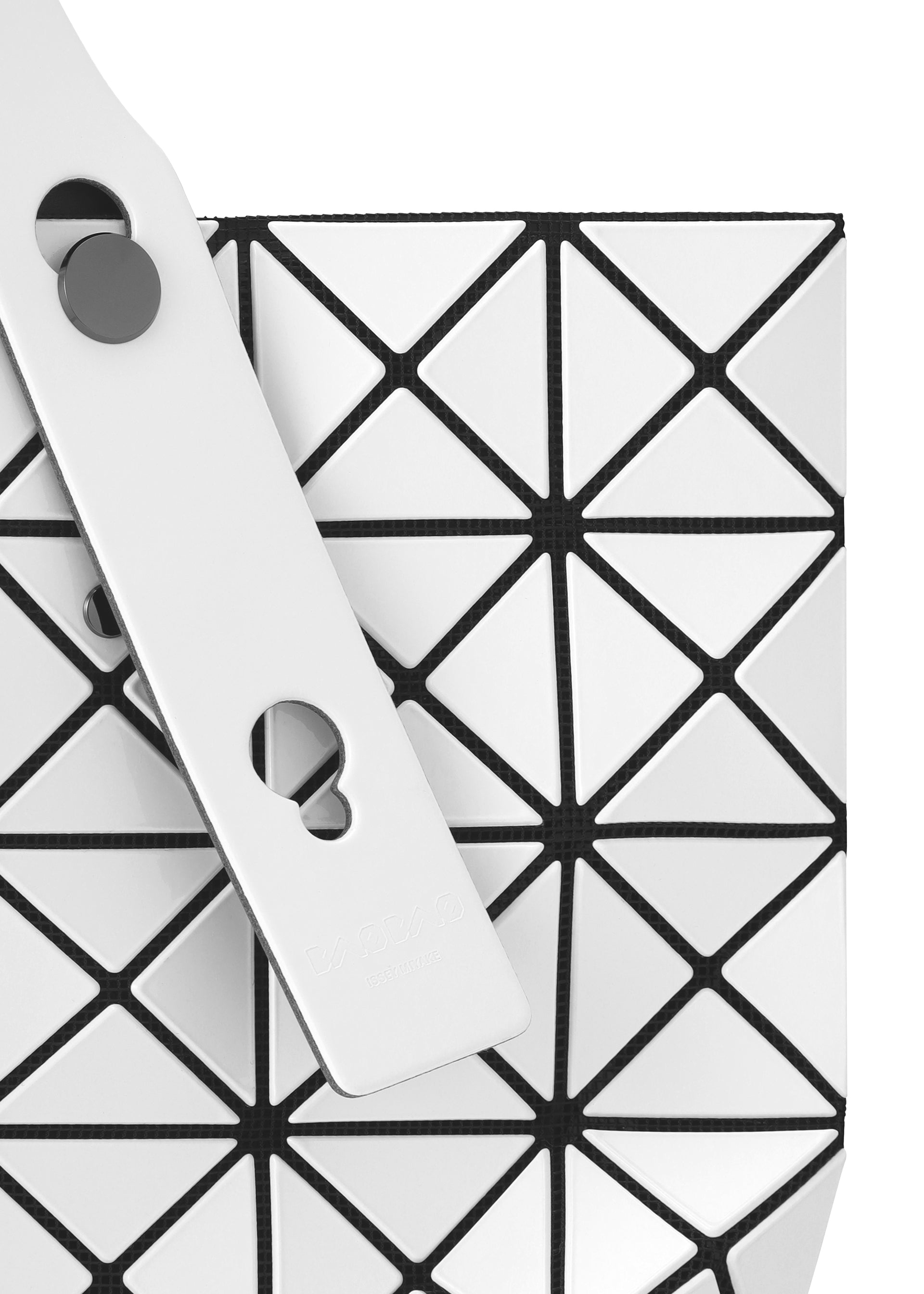 A detail shot of the BAO BAO ISSEY MIYAKE PRISM tote.