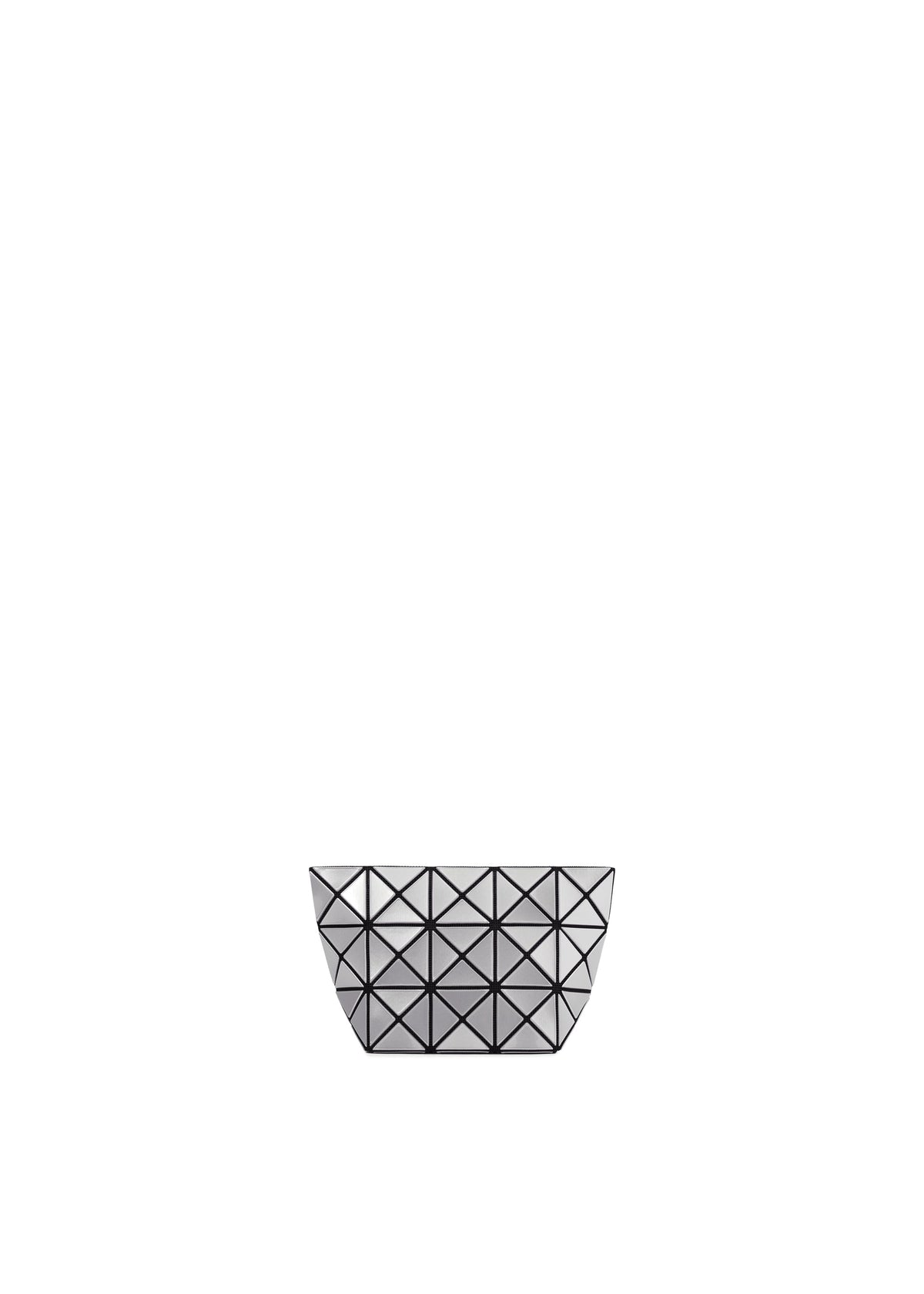 A product shot of the BAO BAO ISSEY MIYAKE PRISM pouch in silver.
