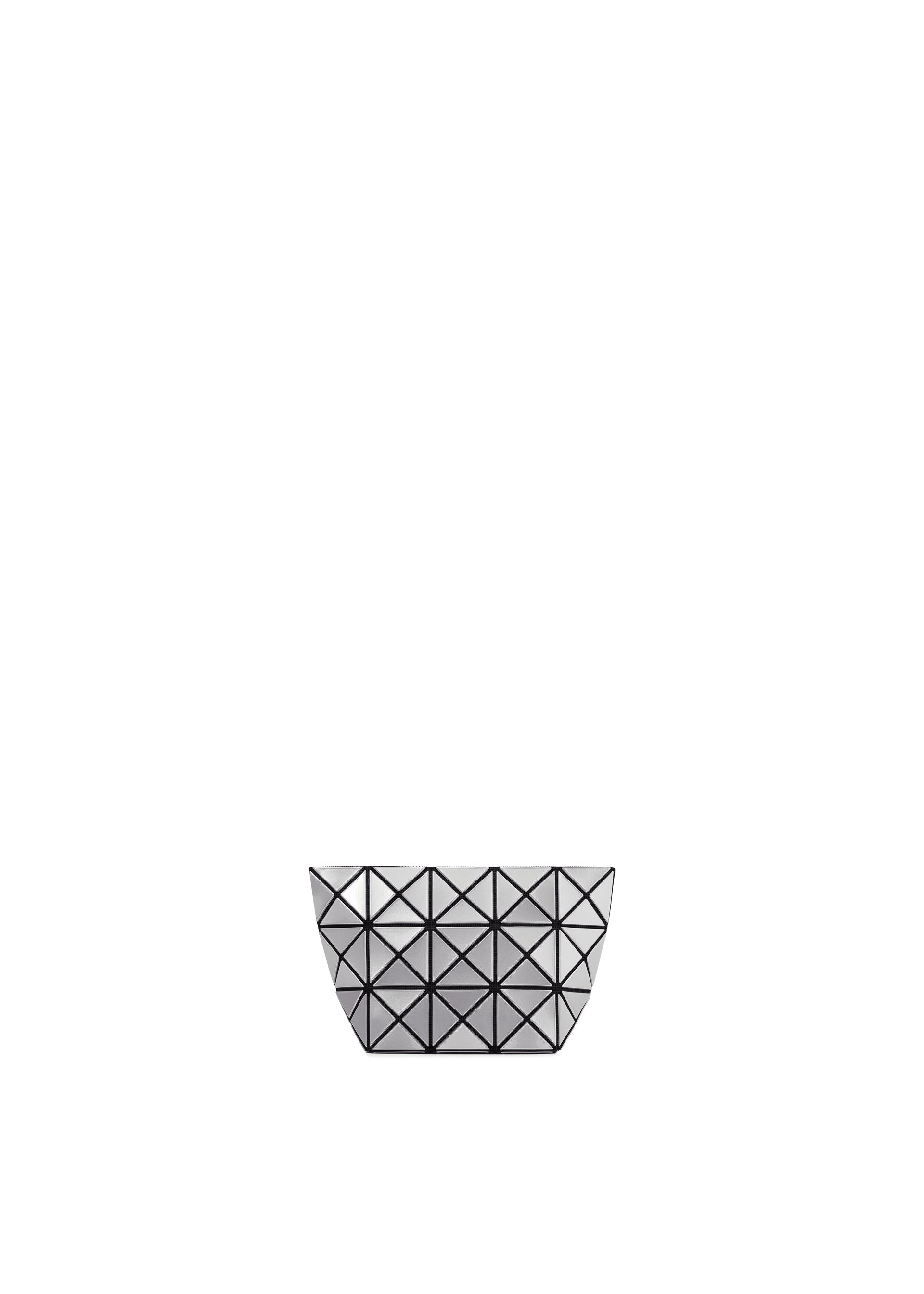 A product shot of the BAO BAO ISSEY MIYAKE PRISM pouch in silver.