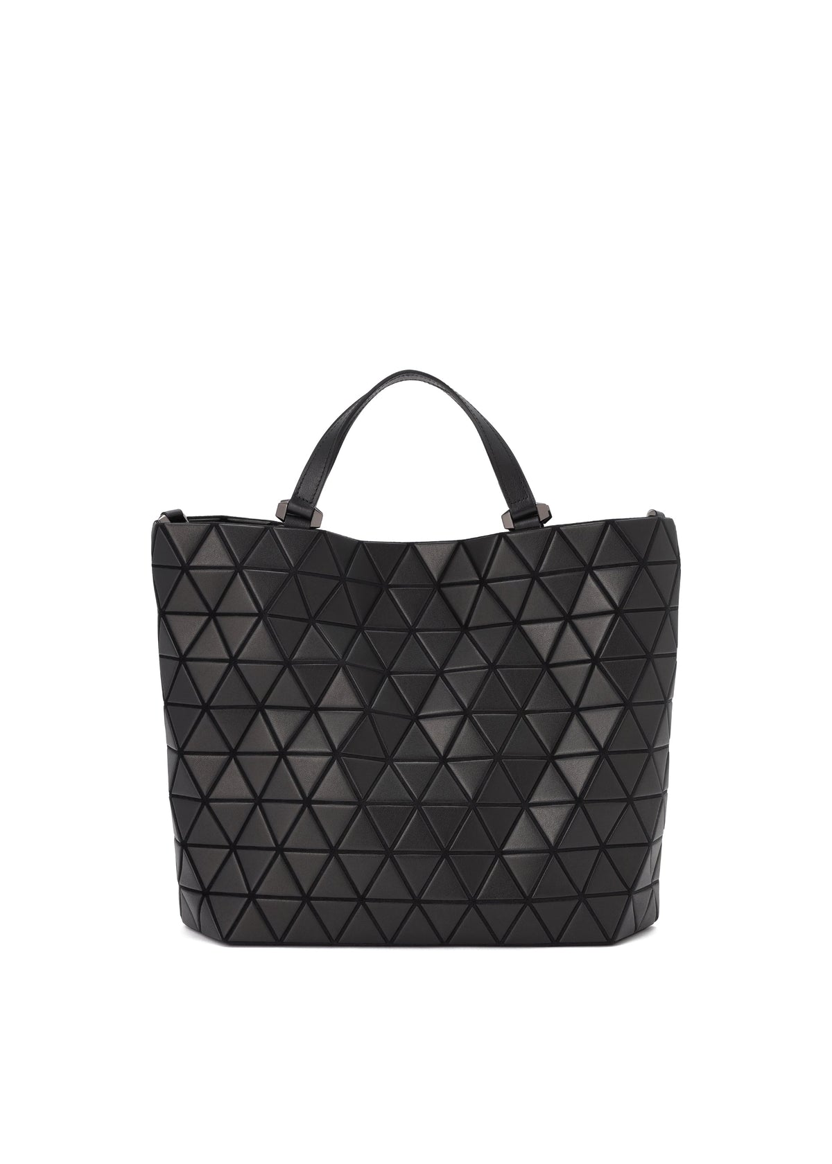 A product shot of the BAO BAO ISSEY MIYAKE CRYSTAL MATTE handbag in matte black.