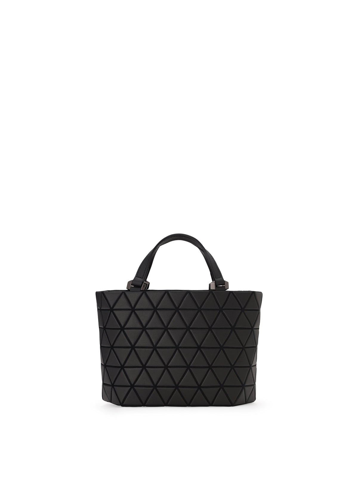 A product shot of the BAO BAO ISSEY MIYAKE CRYSTAL MATTE handbag in matte black.