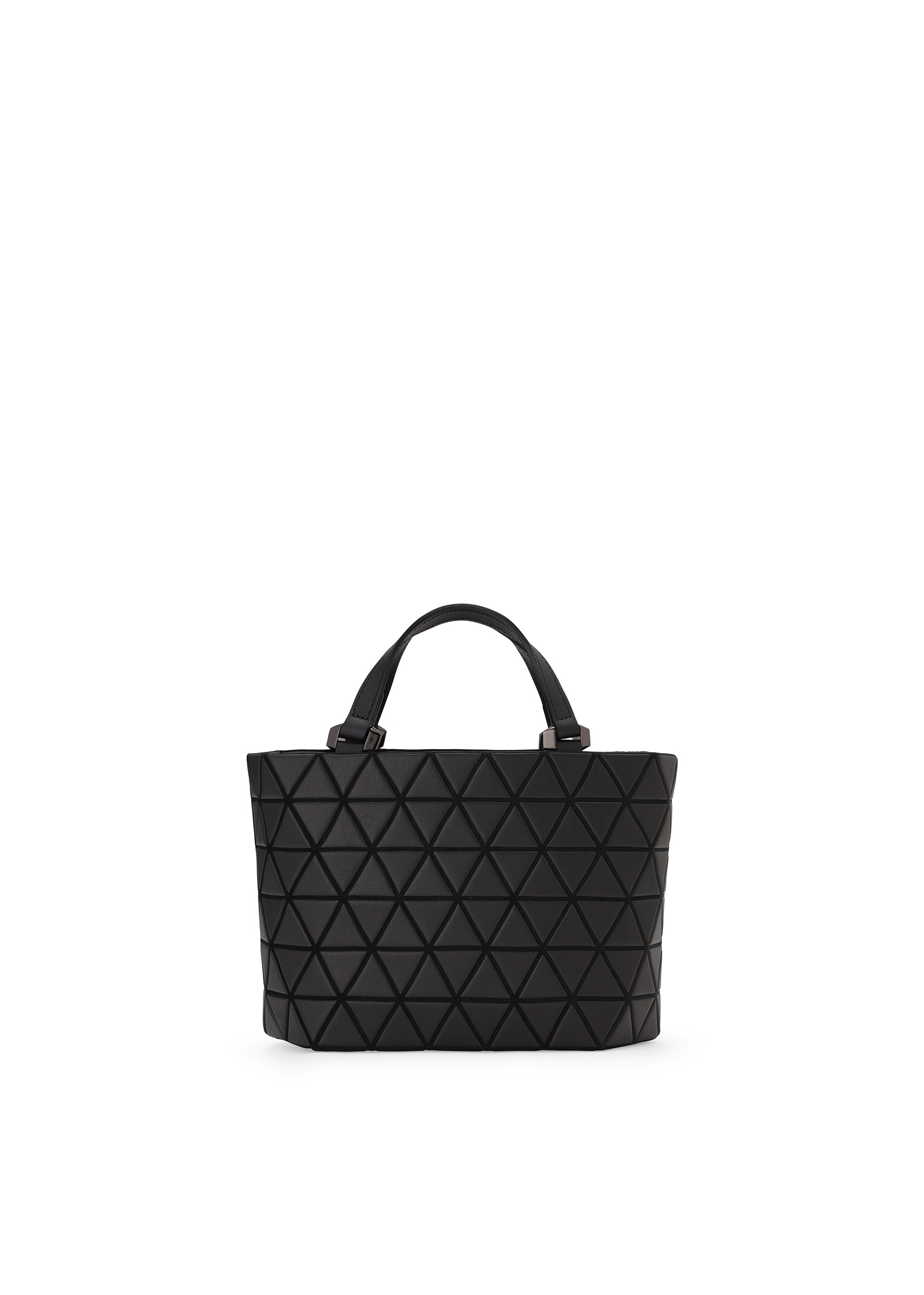 A product shot of the BAO BAO ISSEY MIYAKE CRYSTAL MATTE handbag in matte black.