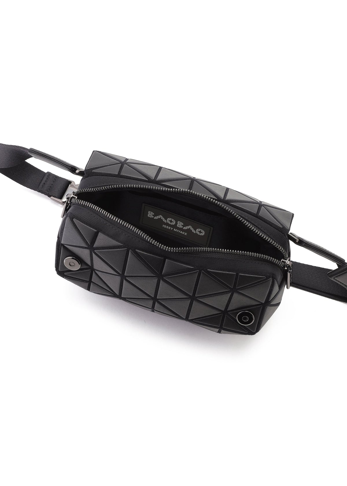 A detail shot of the BAO BAO ISSEY MIYAKE HEXAGON crossbody.