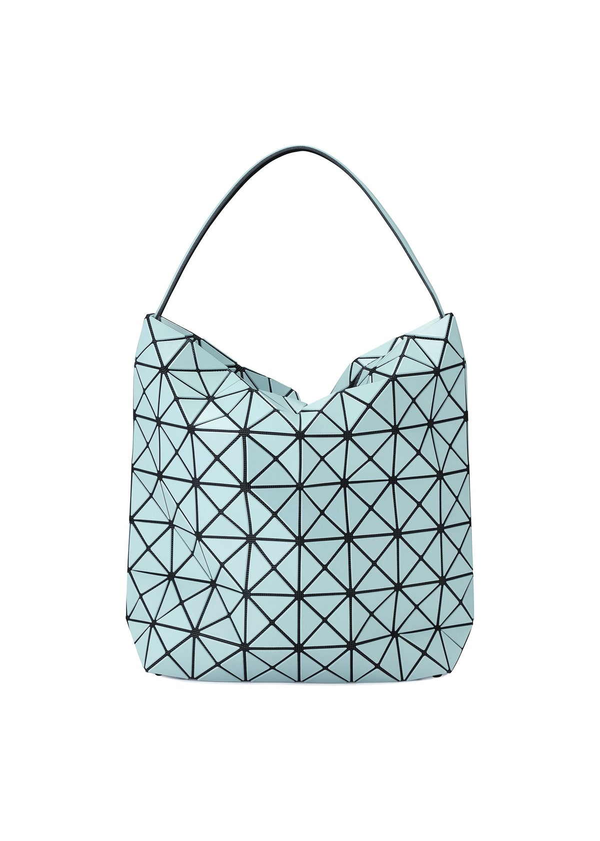 A product shot of the BAO BAO ISSEY MIYAKE VALLEY handbag in aqua haze.