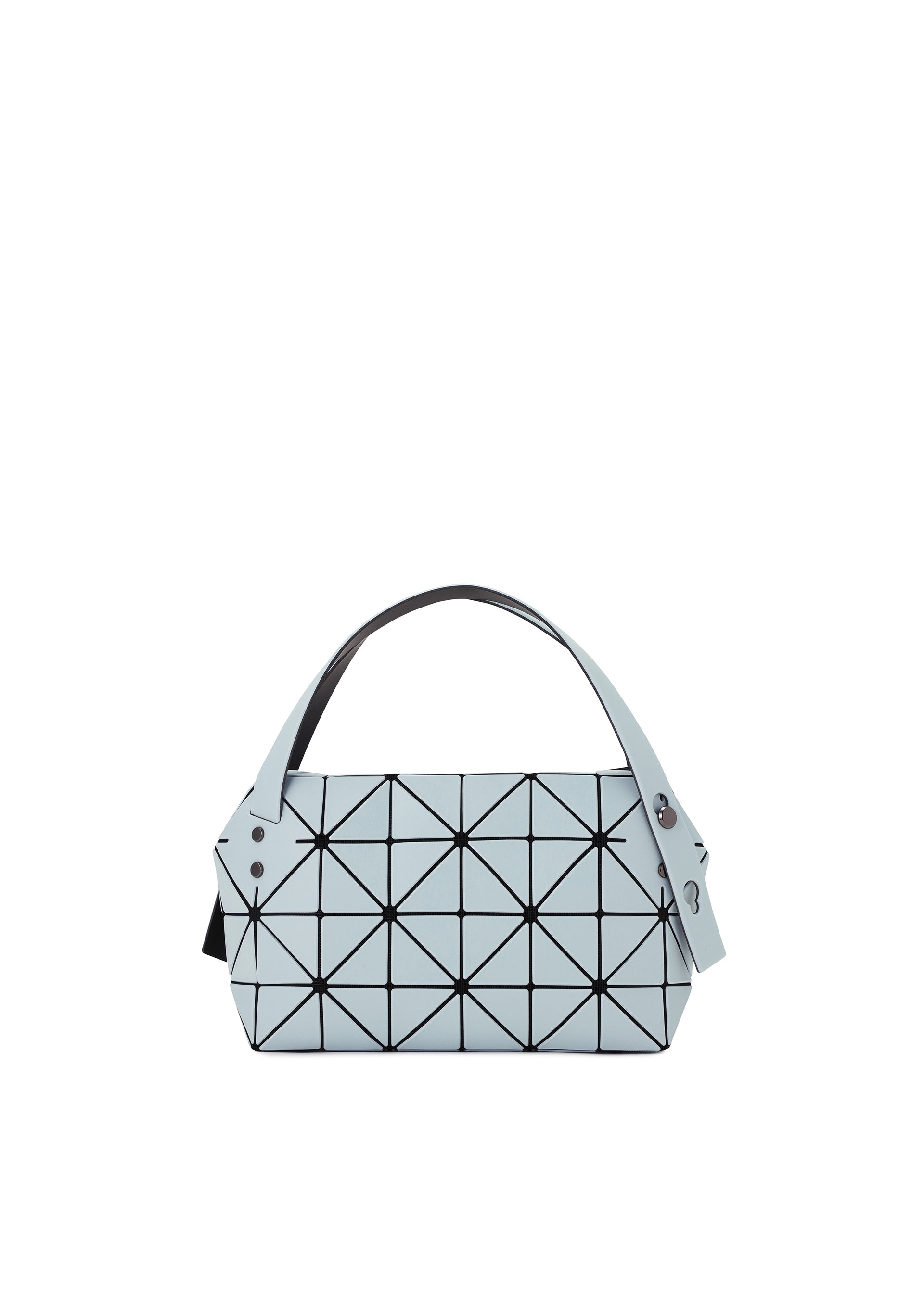 A product shot of the BAO BAO ISSEY MIYAKE BOSTON handbag in sky blue.