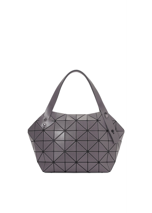 A product shot of the BAO BAO ISSEY MIYAKE BOSTON handbag in charcoal gray.