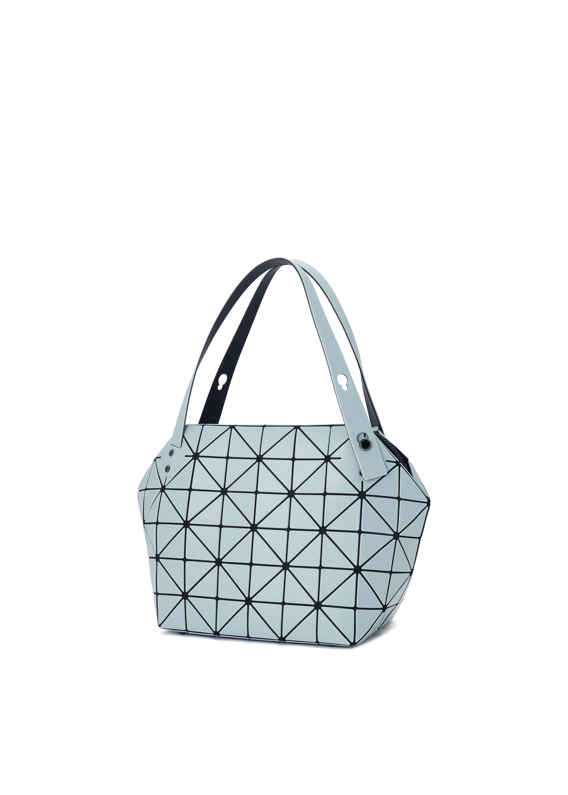 A detail shot of the BAO BAO ISSEY MIYAKE BOSTON handbag.