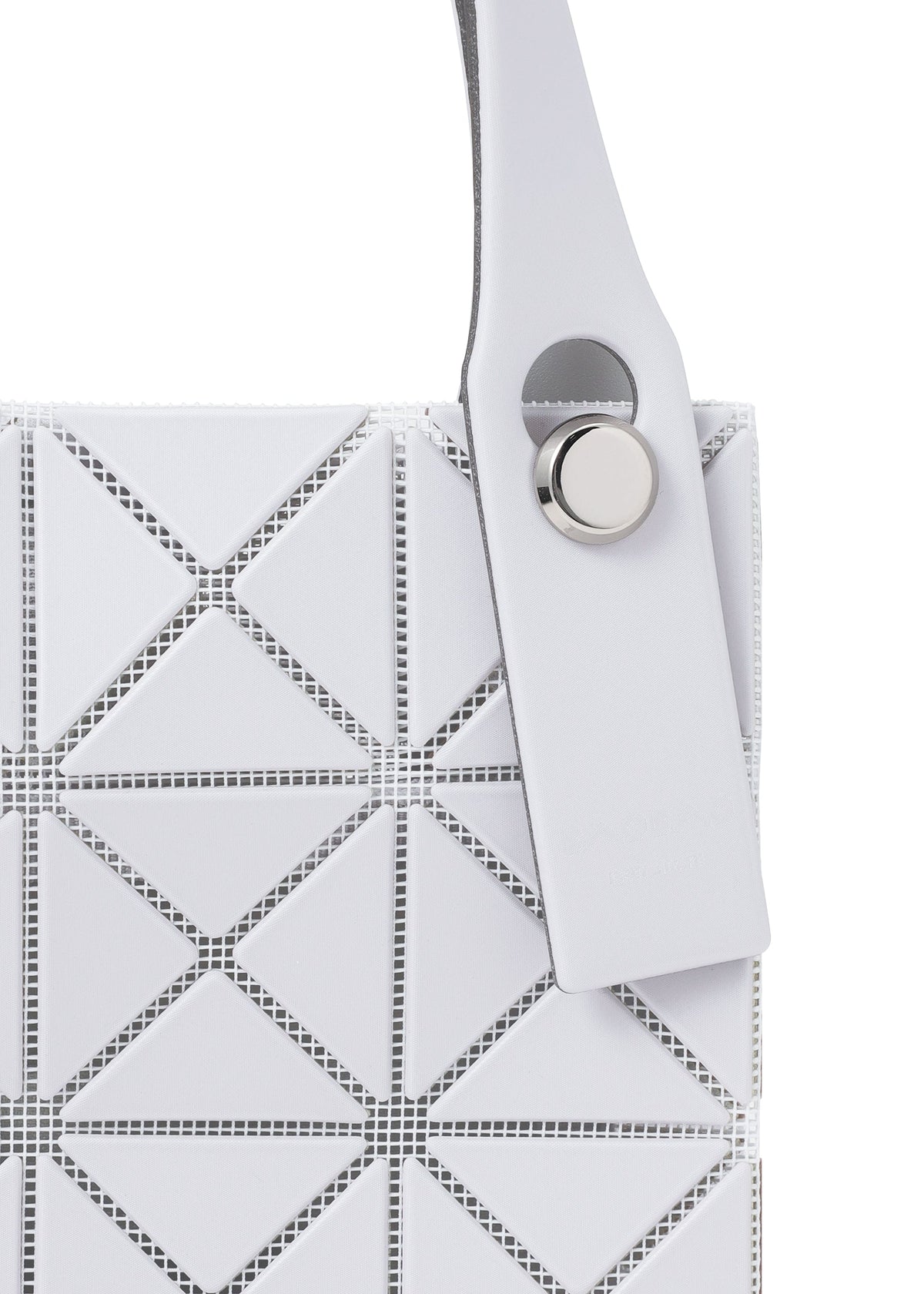 A detail shot of the BAO BAO ISSEY MIYAKE PRISM PLUS tote.