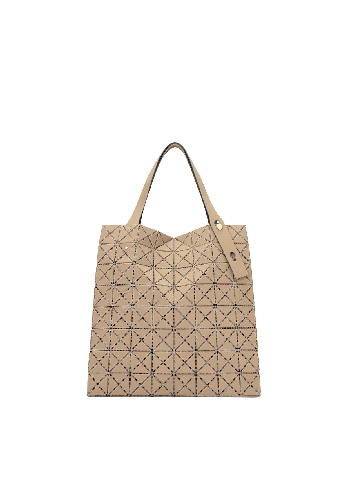 A product shot of the BAO BAO ISSEY MIYAKE PRISM PLUS tote in ocher.
