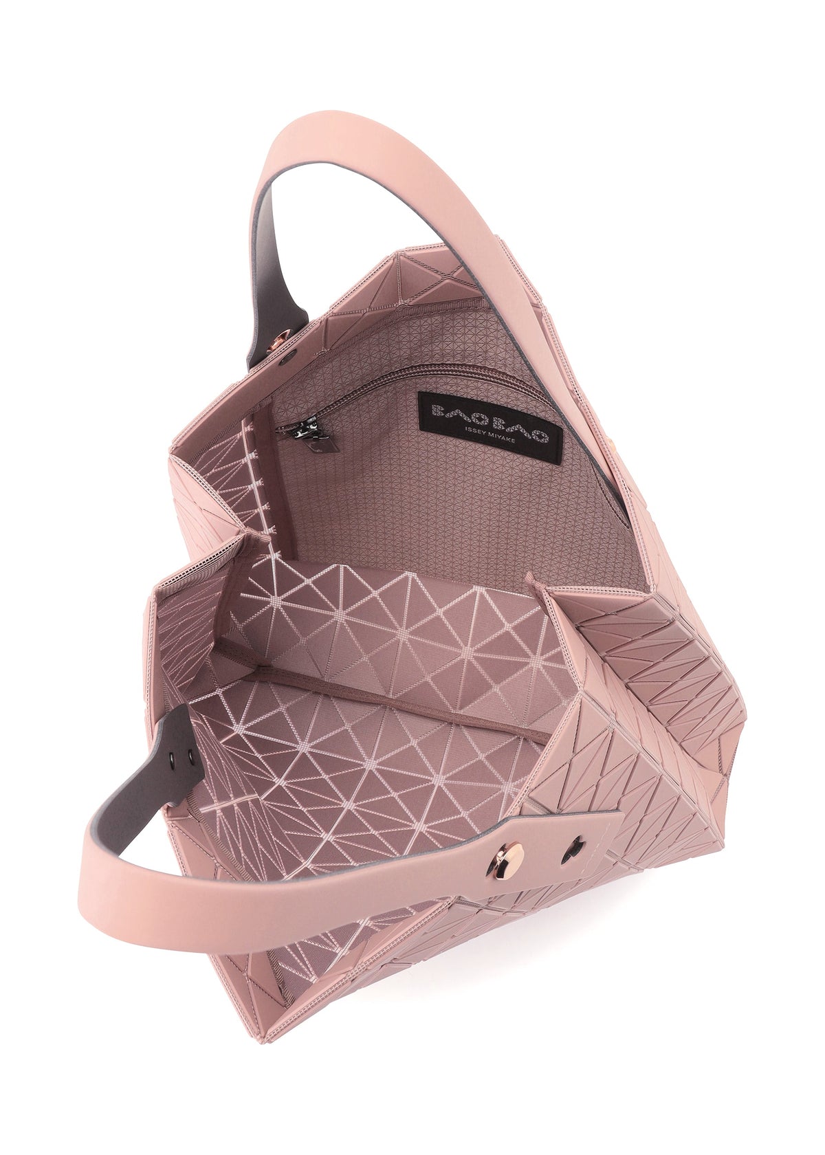 A detail shot of the BAO BAO ISSEY MIYAKE PRISM PLUS tote.