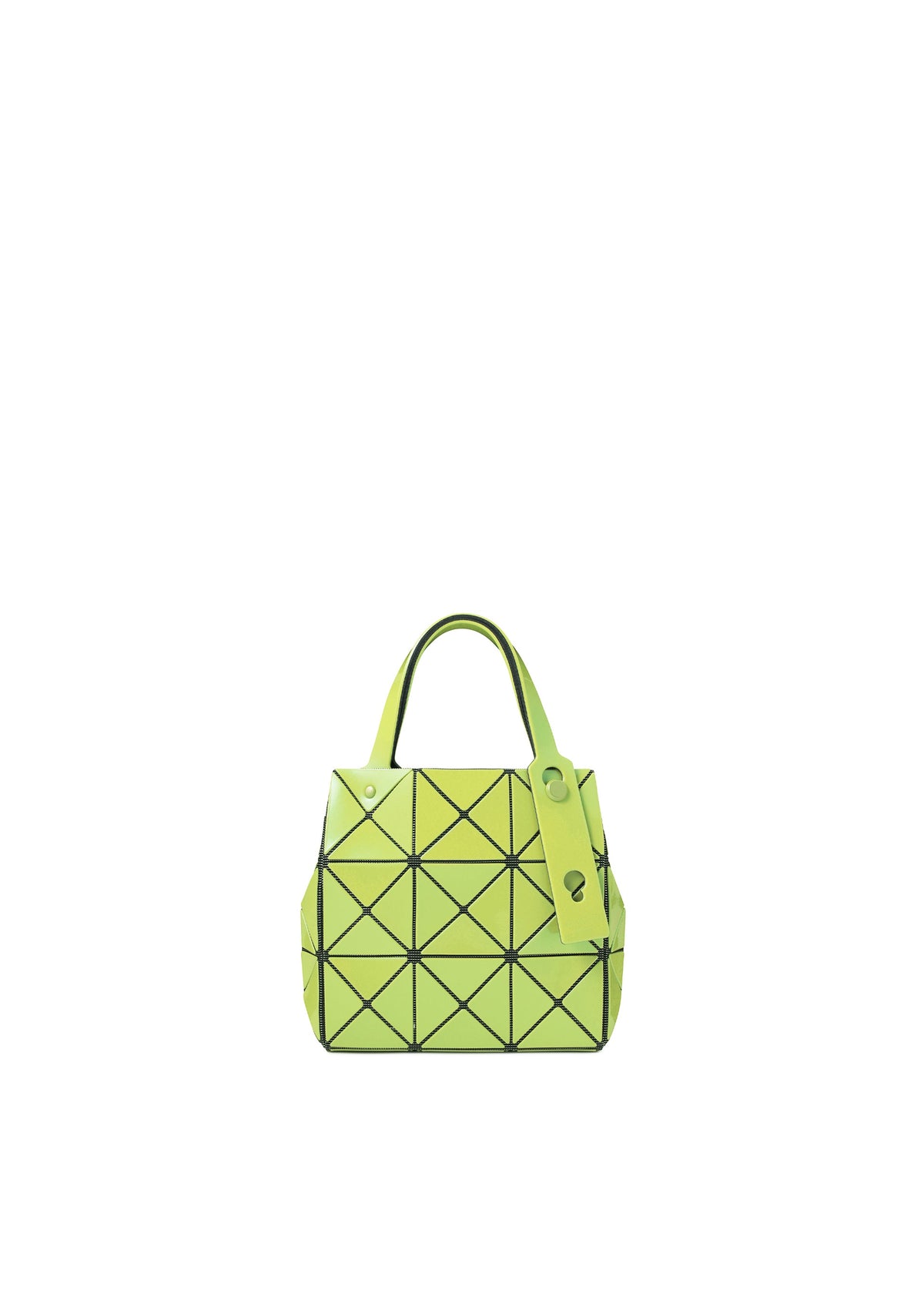 A product shot of the BAO BAO ISSEY MIYAKE CARAT handbag in sphene yellow.