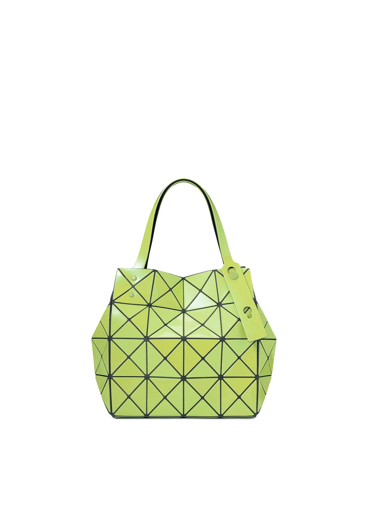 A product shot of the BAO BAO ISSEY MIYAKE CARAT handbag in sphene yellow.