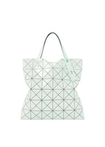 A product shot of the BAO BAO ISSEY MIYAKE LUCENT ONE-TONE tote in green white.