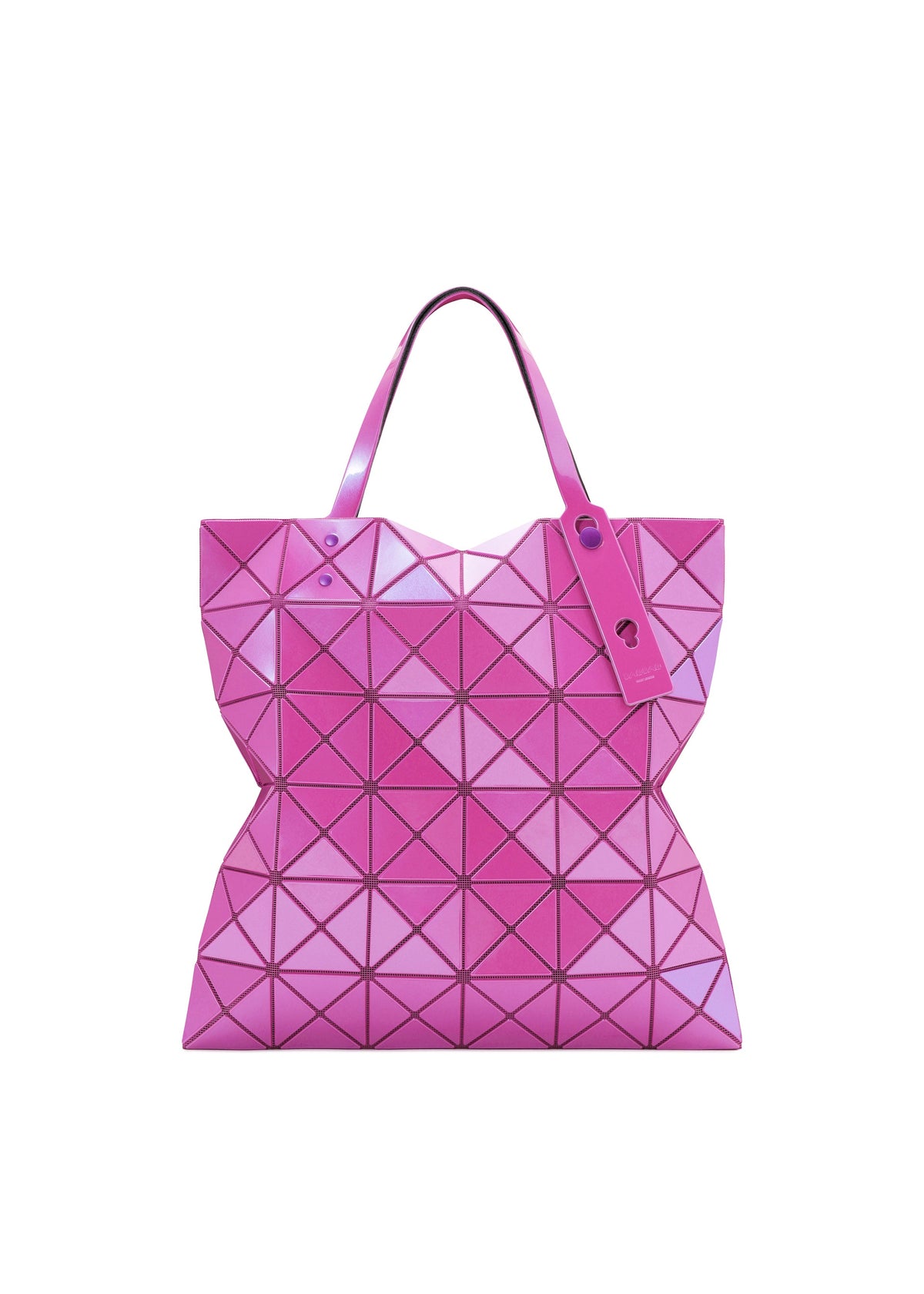 A product shot of the BAO BAO ISSEY MIYAKE LUCENT ONE-TONE tote in horizon pink.
