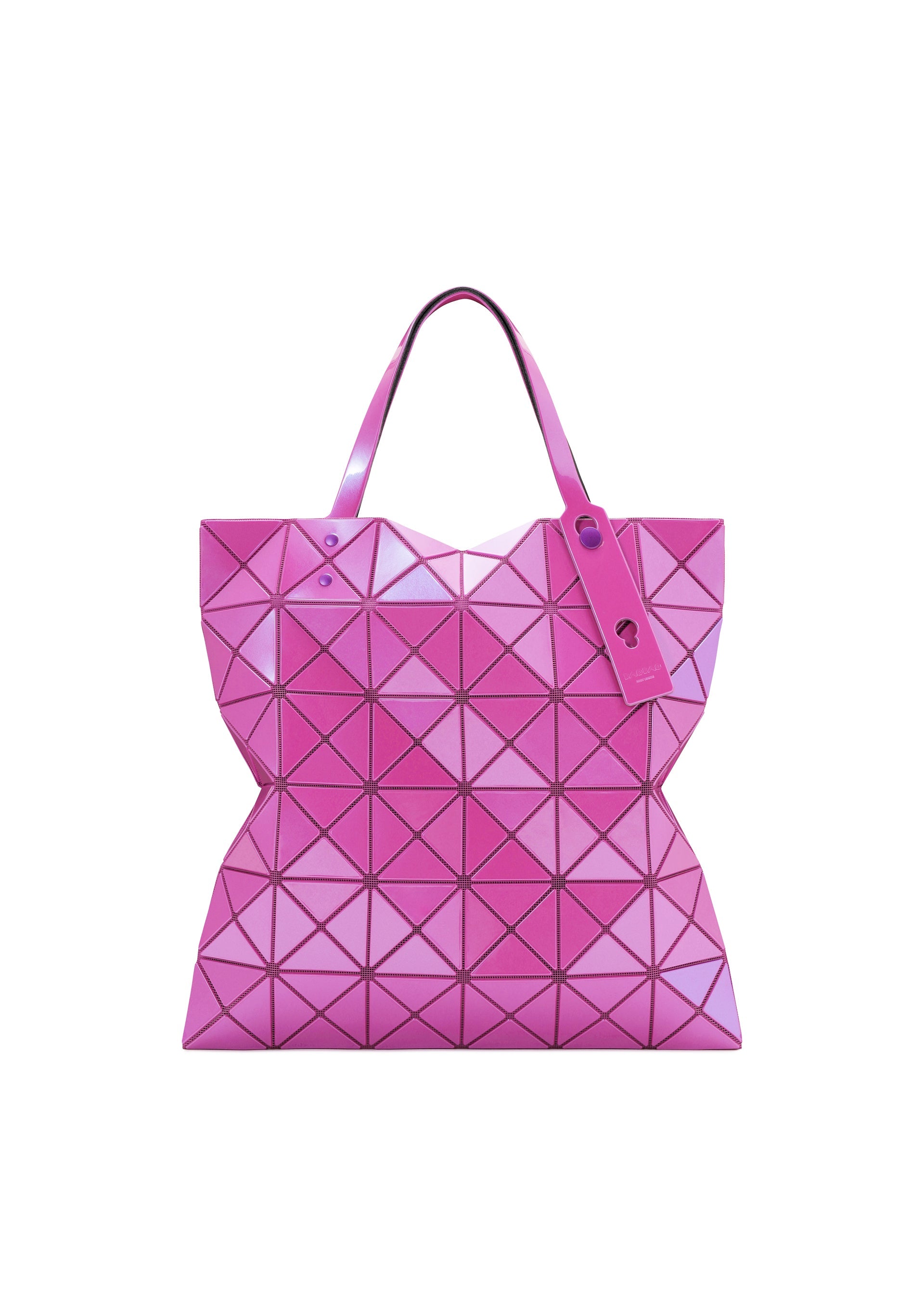 A product shot of the BAO BAO ISSEY MIYAKE LUCENT ONE-TONE tote in horizon pink.