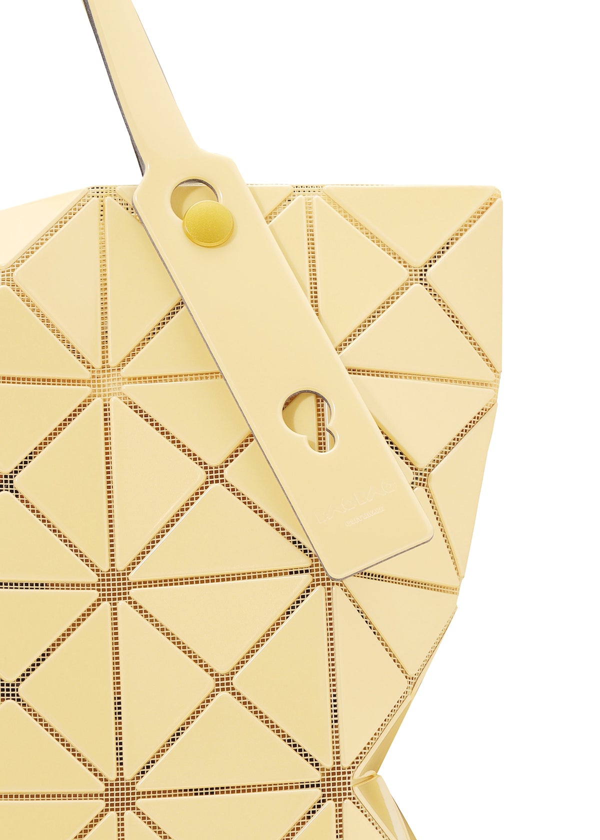 A detail shot of the BAO BAO ISSEY MIYAKE LUCENT ONE-TONE tote.