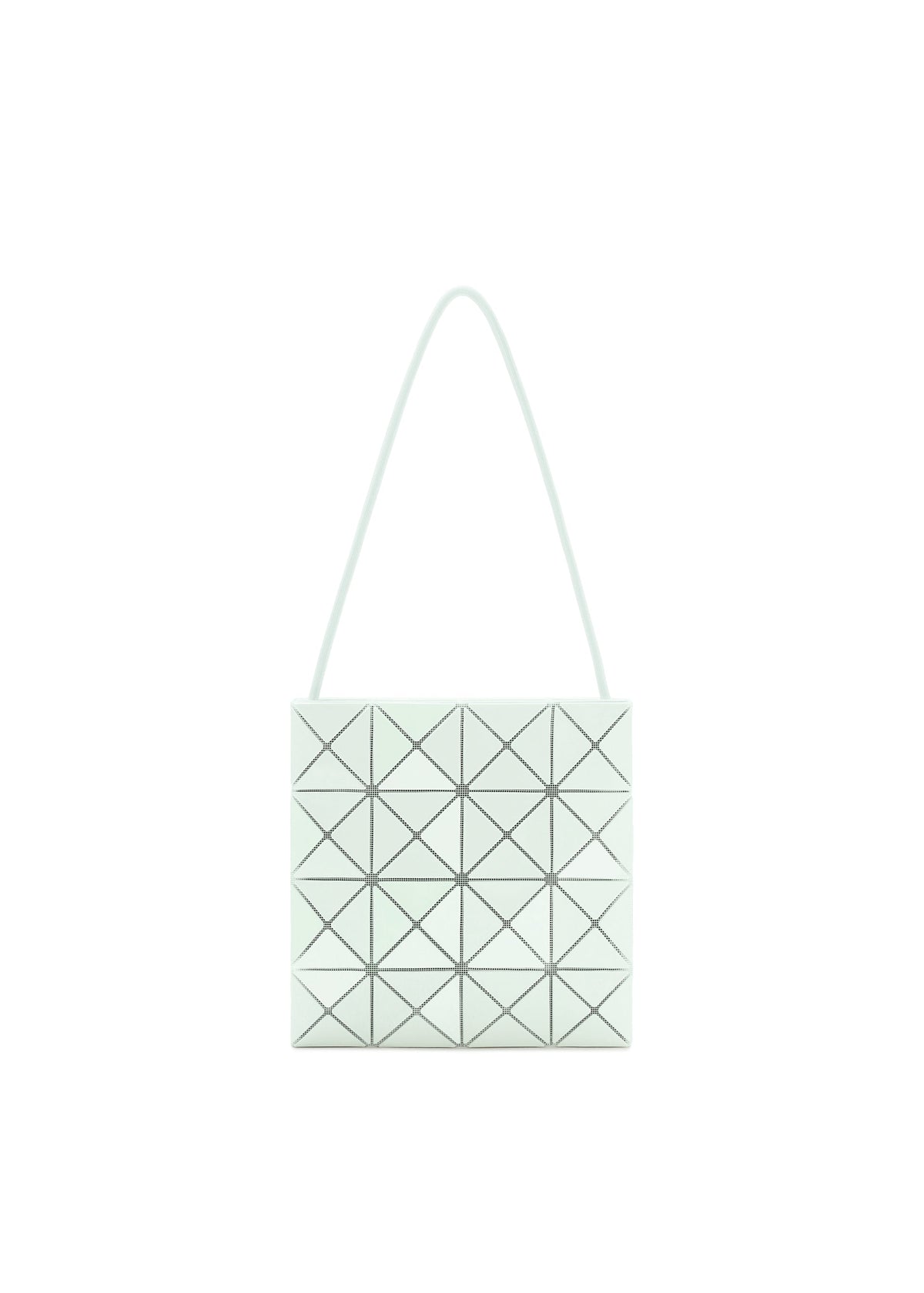 A product shot of the BAO BAO ISSEY MIYAKE LUCENT ONE-TONE shoulder bag in green white.