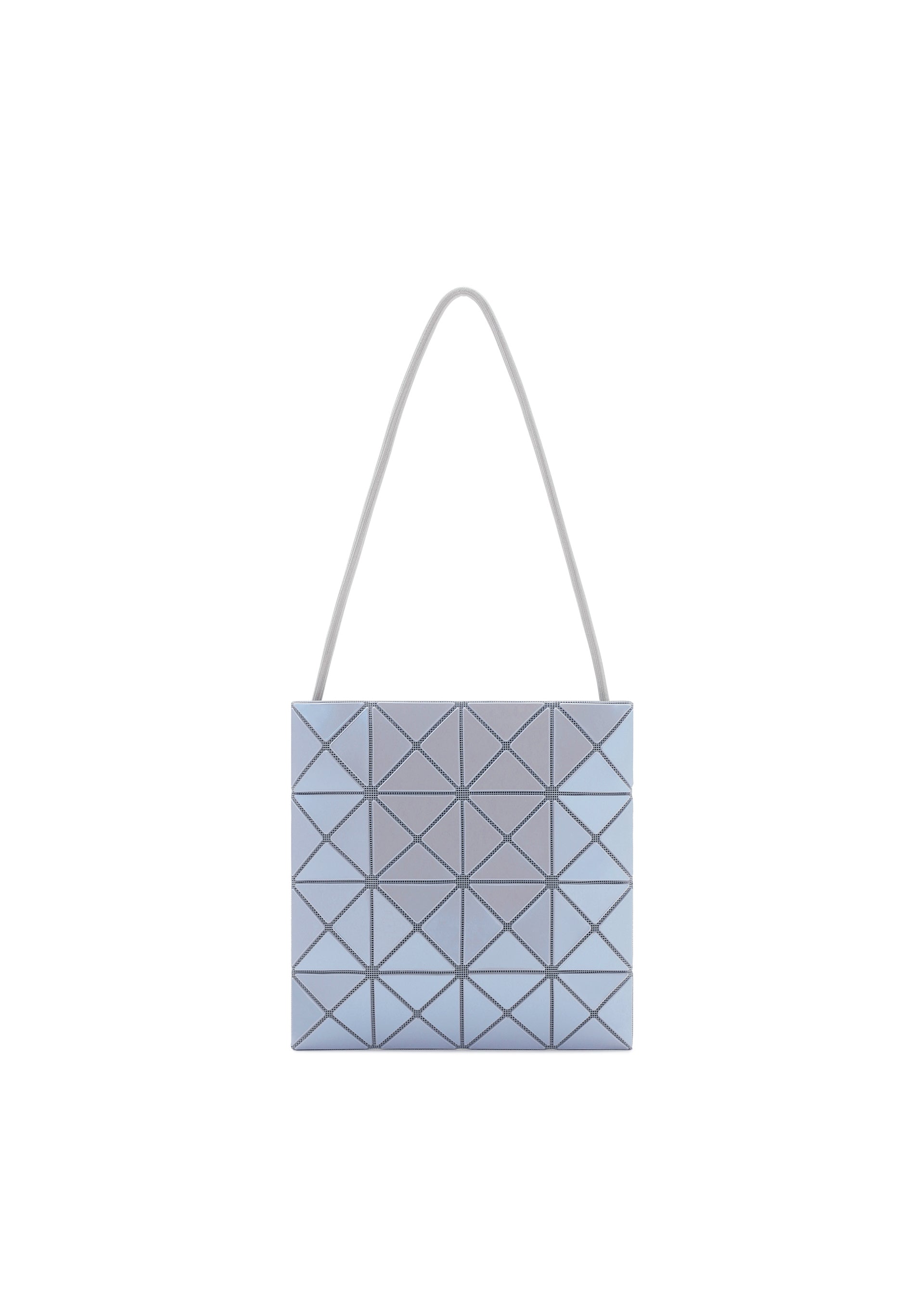 A product shot of the BAO BAO ISSEY MIYAKE LUCENT ONE-TONE shoulder bag in blue gray.