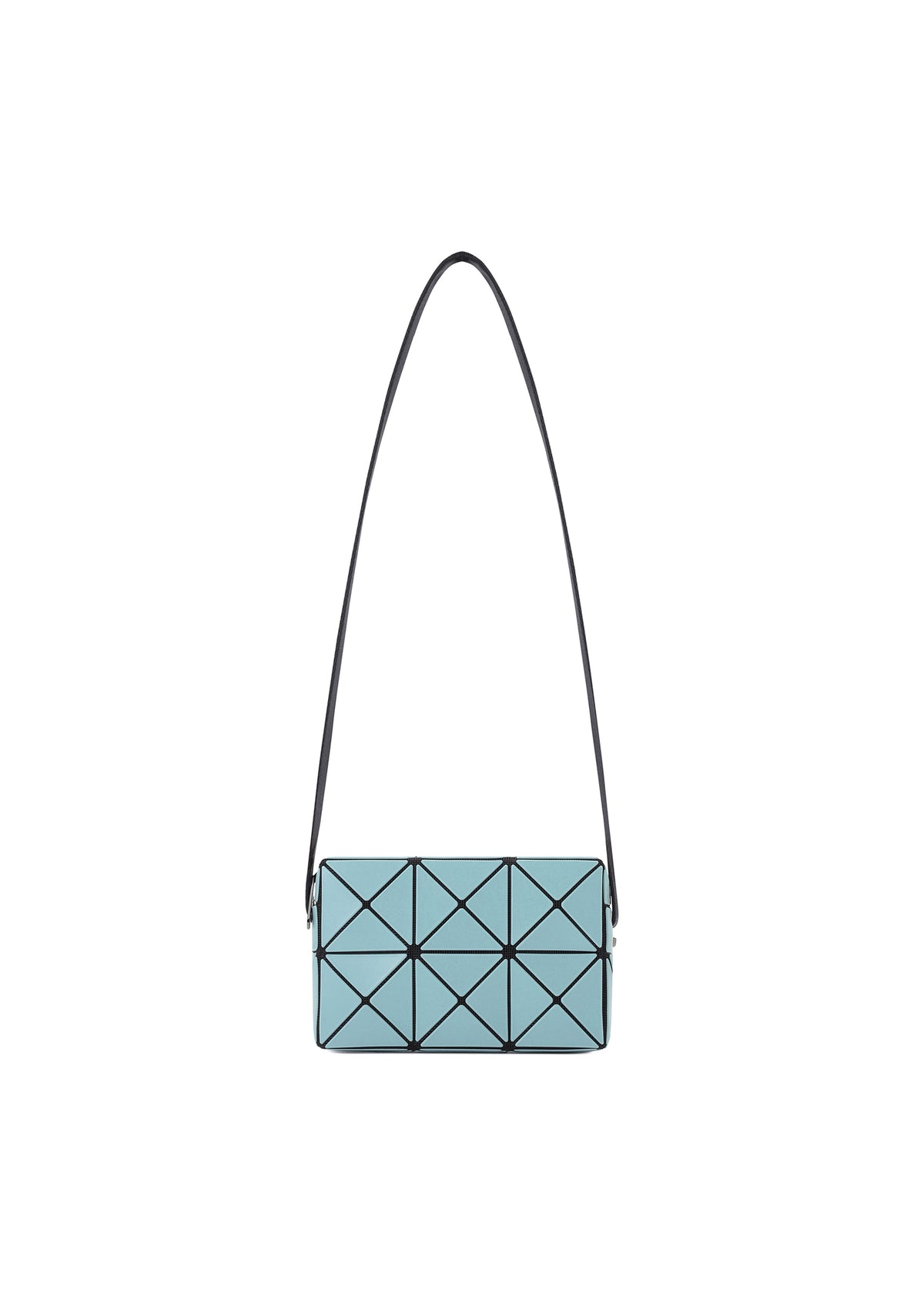 A product shot of the BAO BAO ISSEY MIYAKE CUBOID shoulder bag in aqua green.