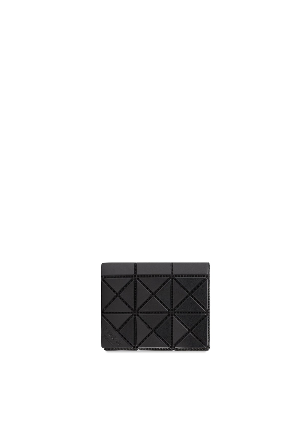 A product shot of the BAO BAO ISSEY MIYAKE TWINKLE wallet in matte black.