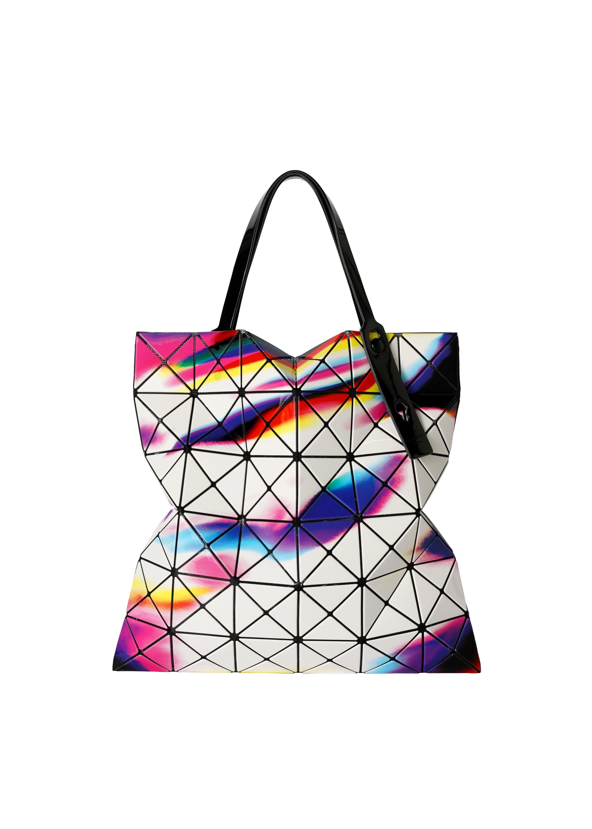 A product shot of the BAO BAO ISSEY MIYAKE WARP tote in white mix.
