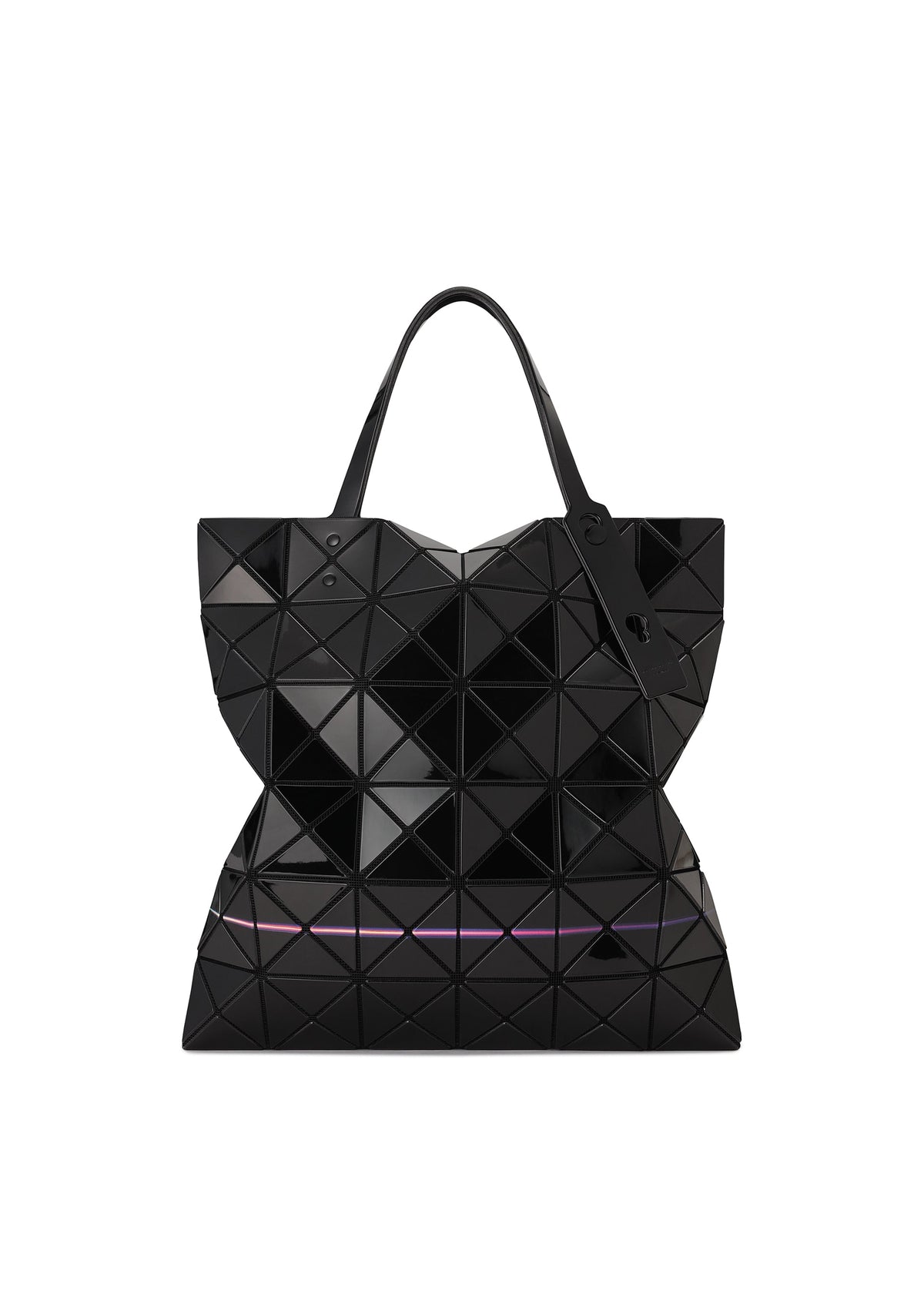 A detail shot of the BAO BAO ISSEY MIYAKE WARP tote.