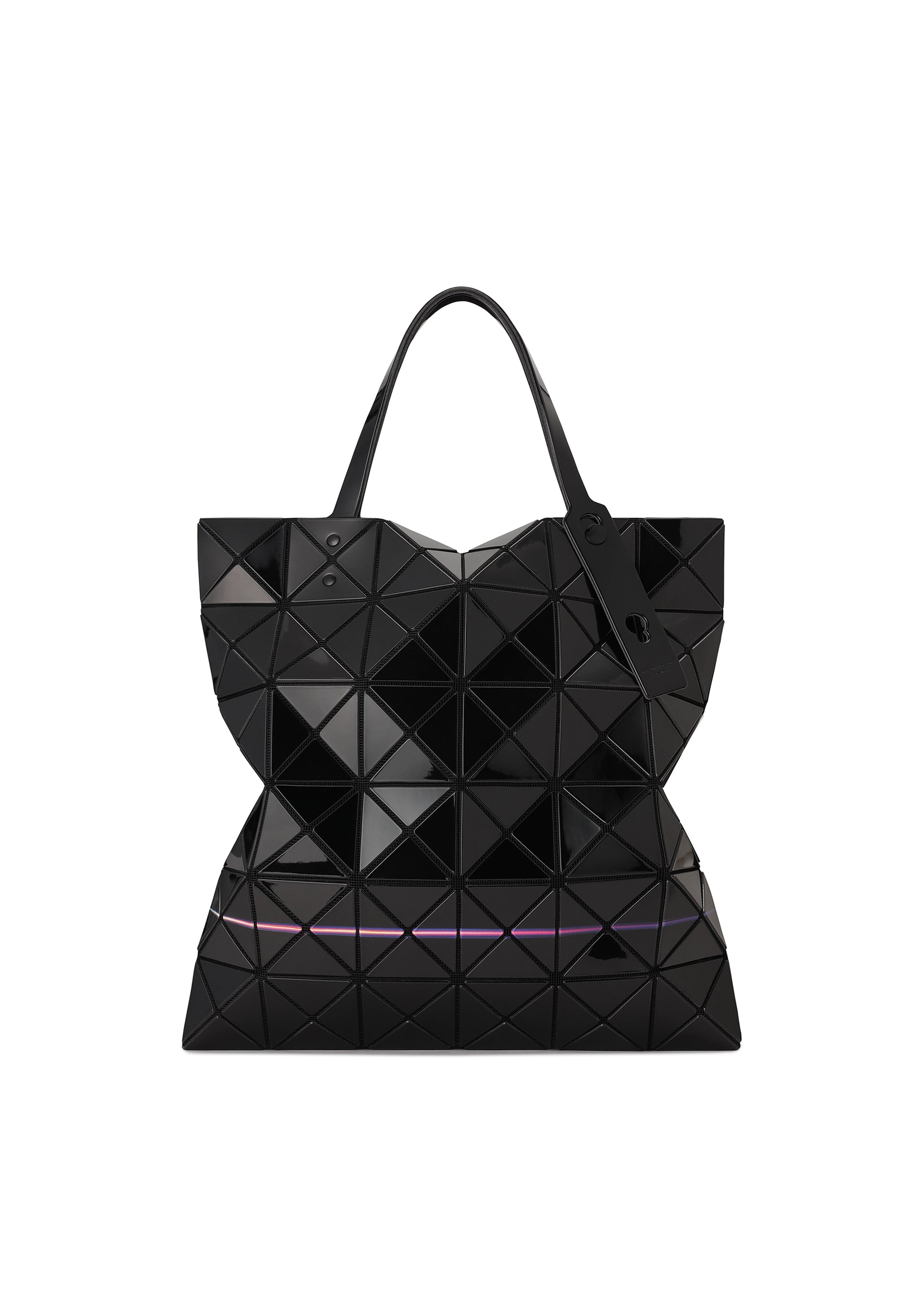 A detail shot of the BAO BAO ISSEY MIYAKE WARP tote.
