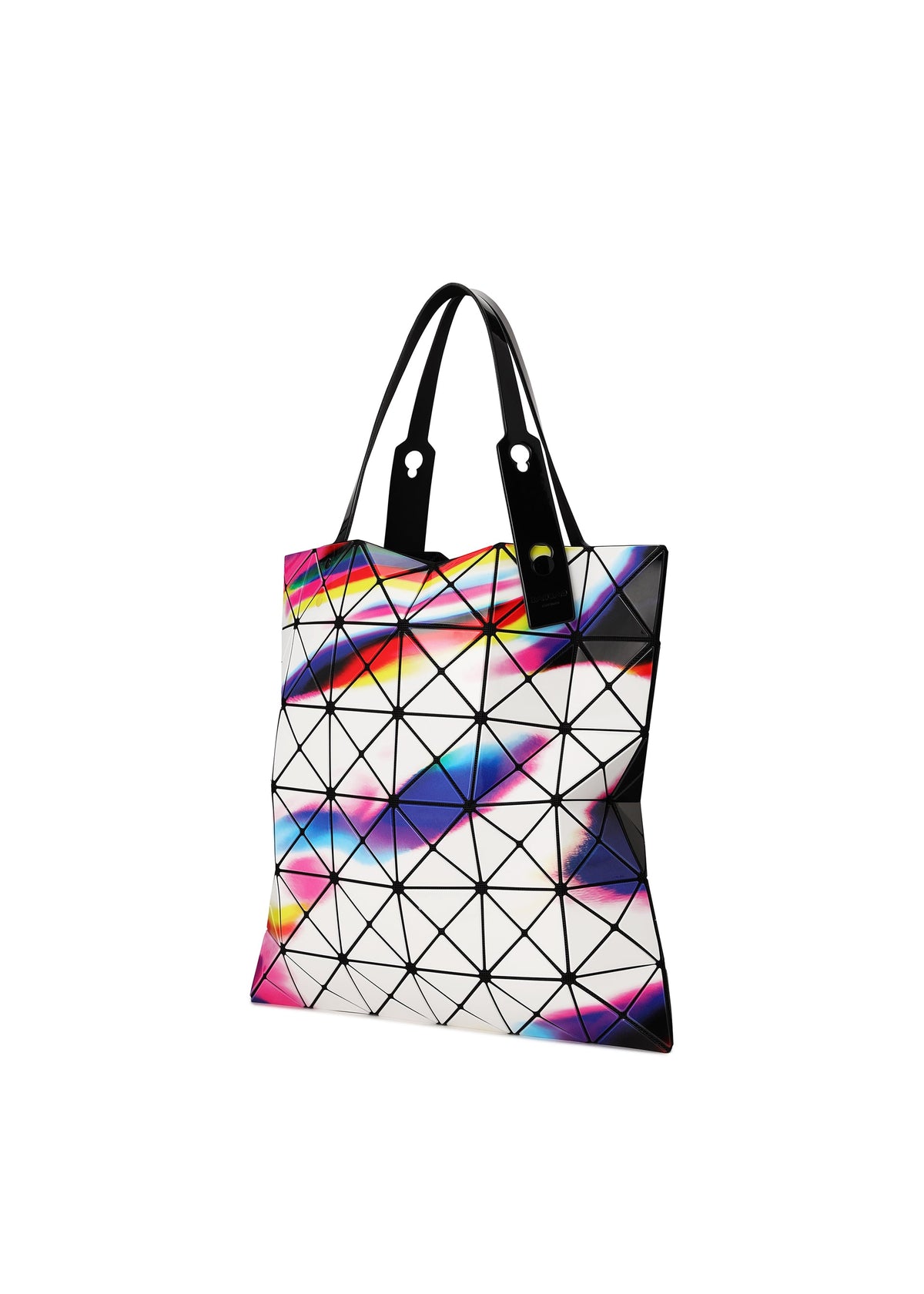 A detail shot of the BAO BAO ISSEY MIYAKE WARP tote.