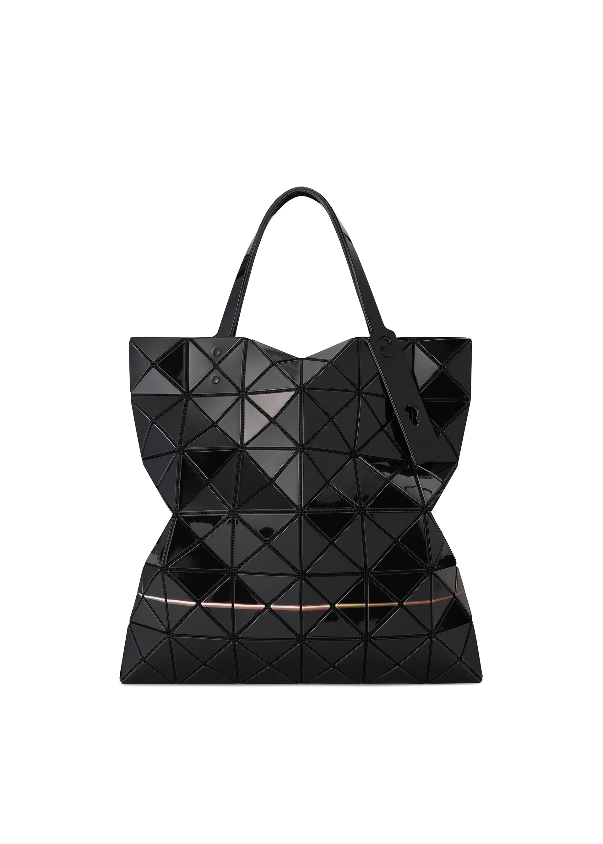 A detail shot of the BAO BAO ISSEY MIYAKE WARP tote.