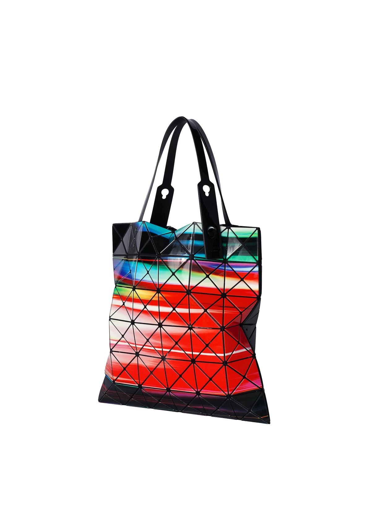 A detail shot of the BAO BAO ISSEY MIYAKE WARP tote.