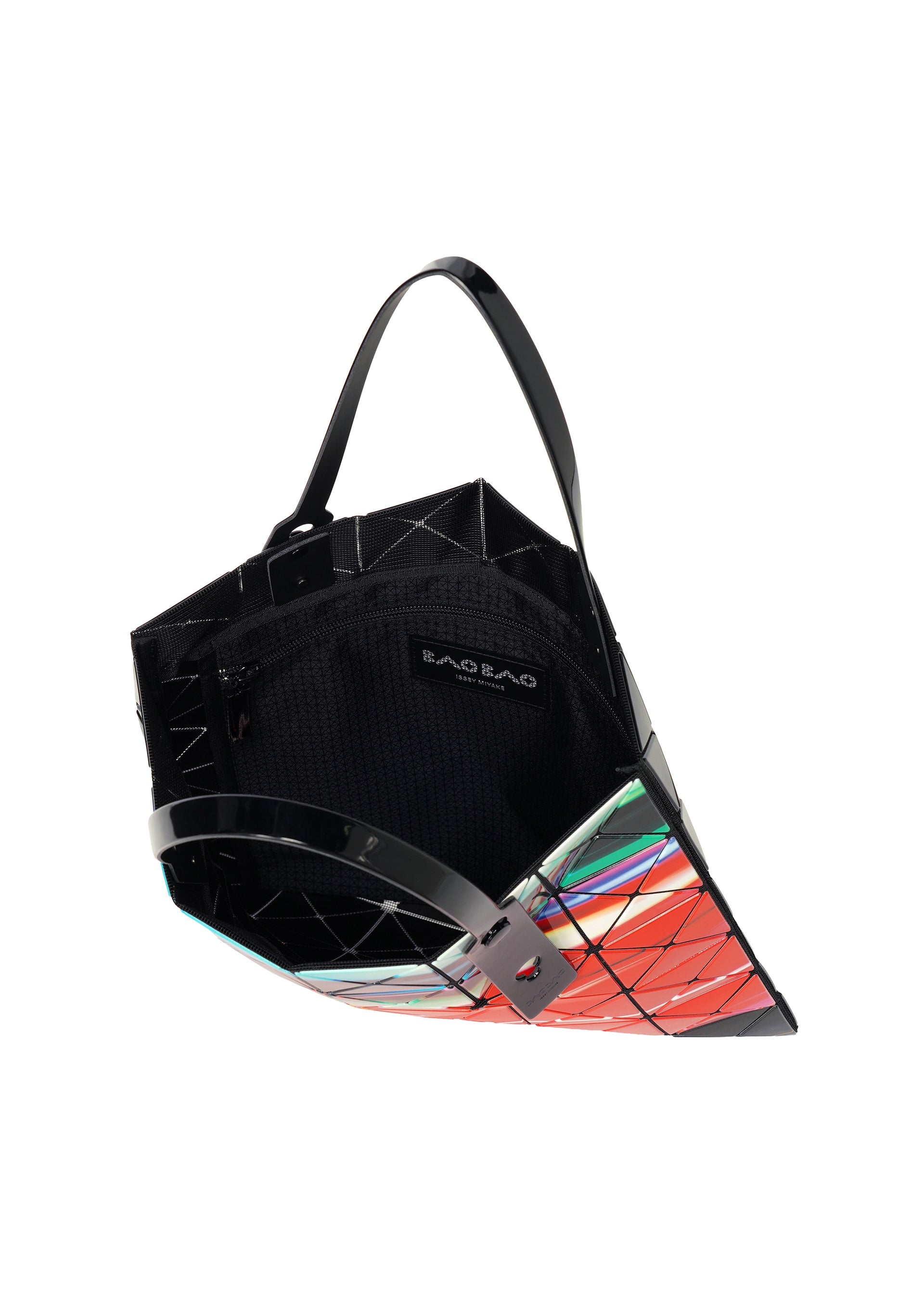 A detail shot of the BAO BAO ISSEY MIYAKE WARP tote.