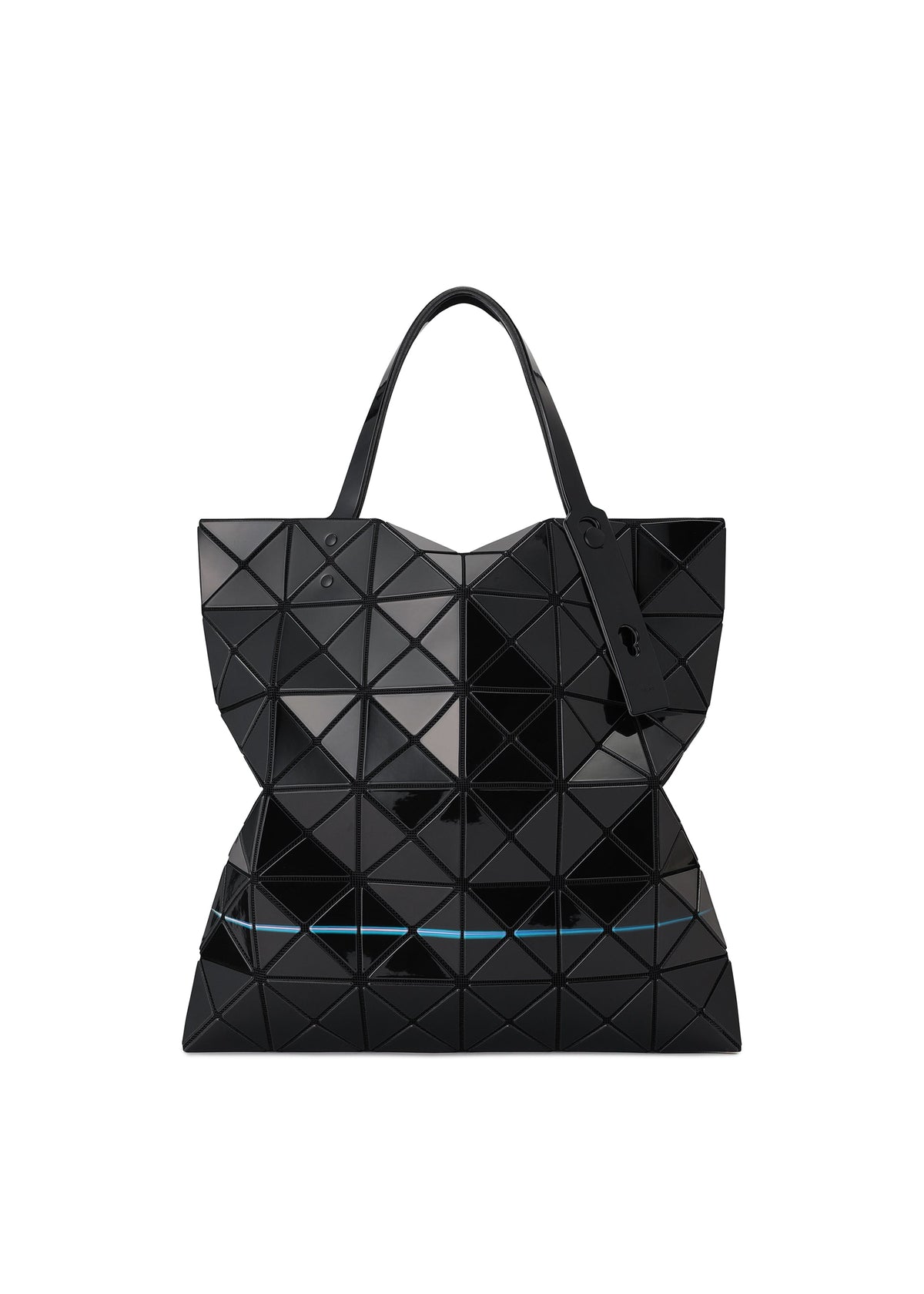 A detail shot of the BAO BAO ISSEY MIYAKE WARP tote.