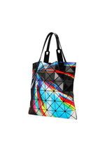 A detail shot of the BAO BAO ISSEY MIYAKE WARP tote.