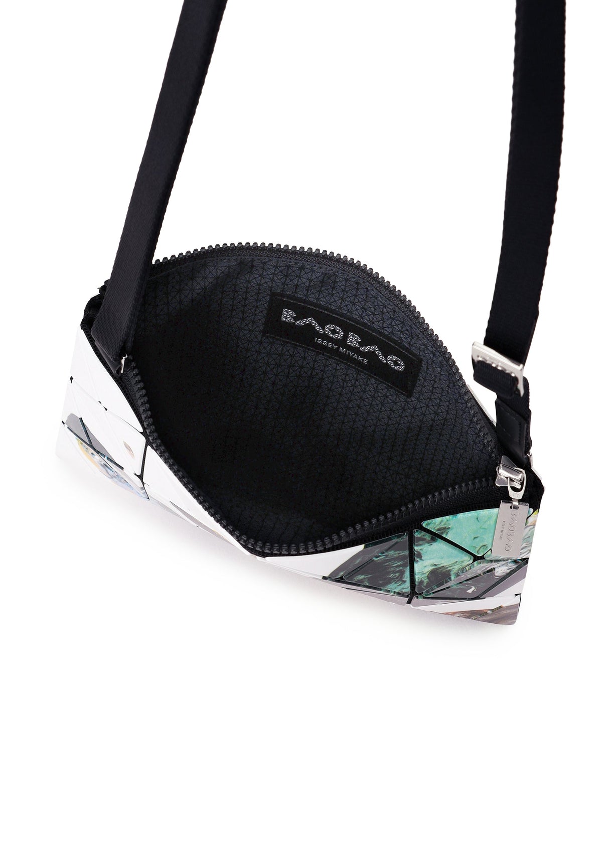 A detail shot of the BAO BAO ISSEY MIYAKE COSMIC shoulder bag.