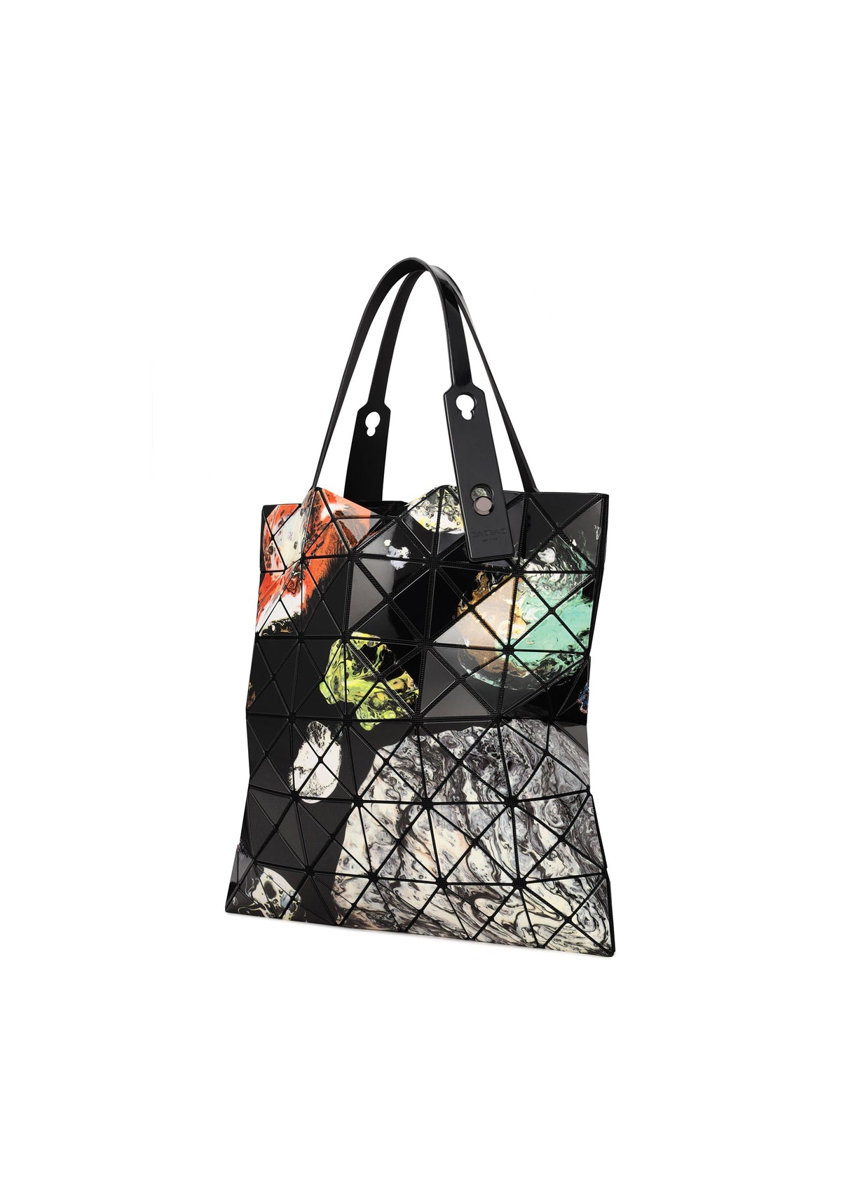 A detail shot of the BAO BAO ISSEY MIYAKE COSMIC tote.