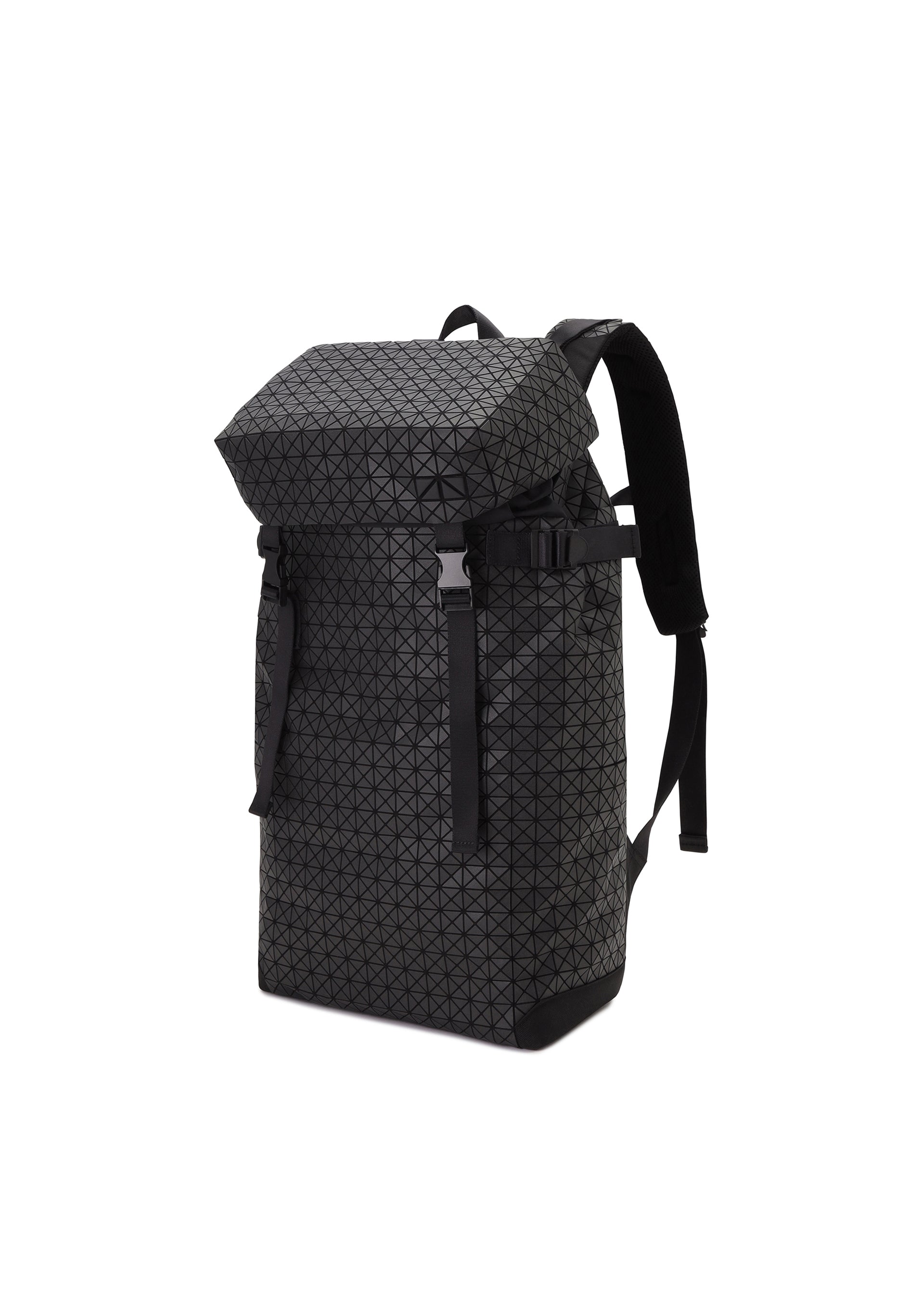 A detail shot of the BAO BAO ISSEY MIYAKE HIKER backpack.