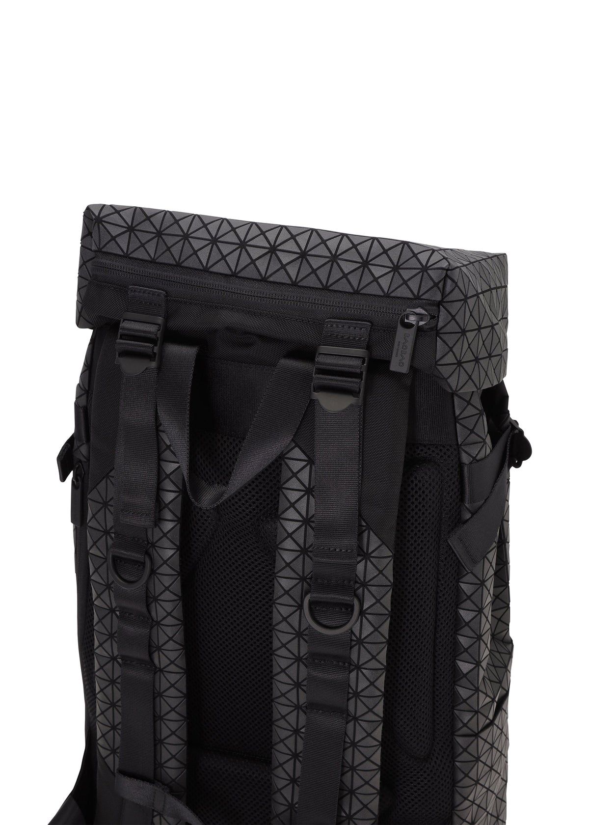A detail shot of the BAO BAO ISSEY MIYAKE HIKER backpack.