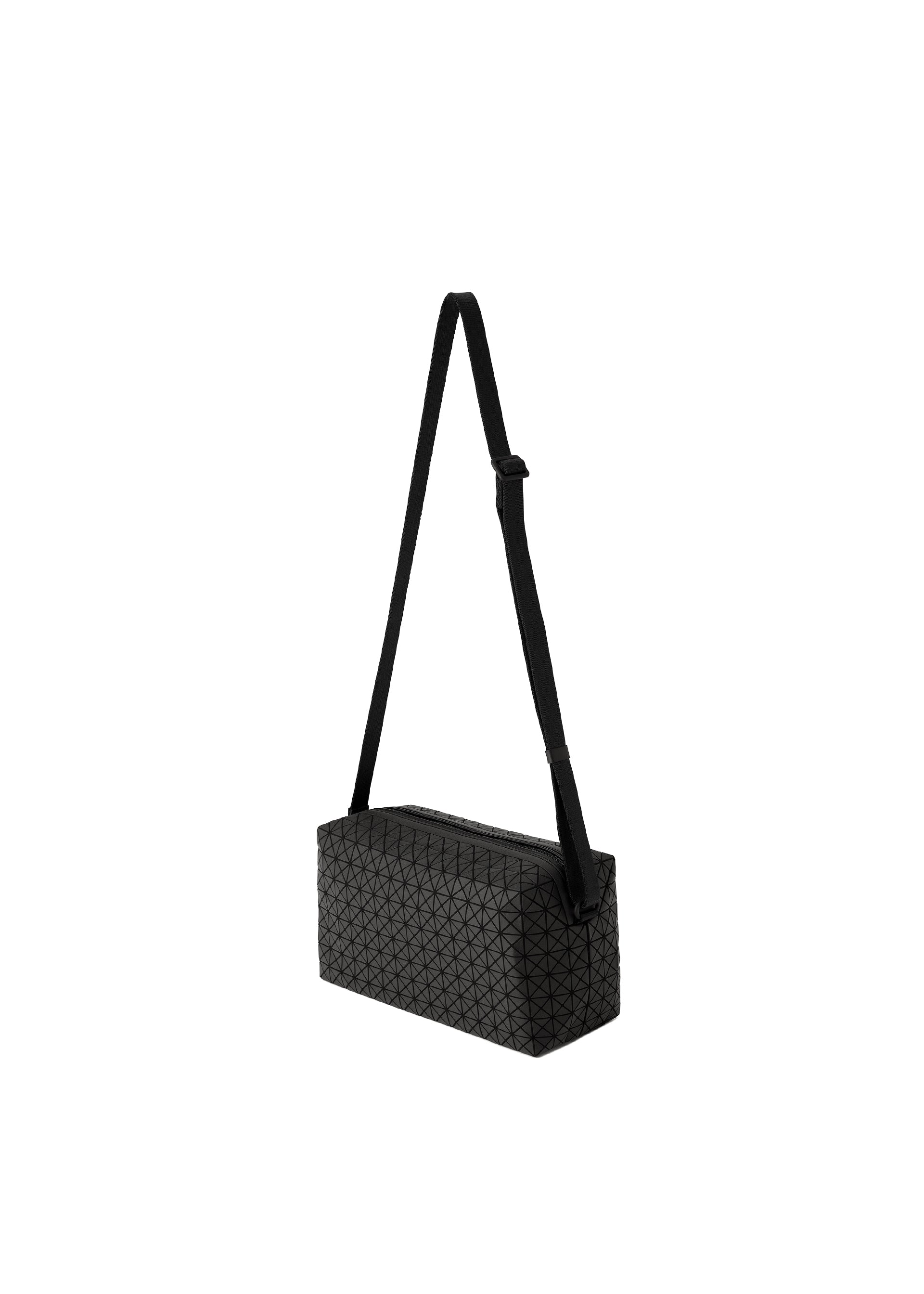 A detail shot of the BAO BAO ISSEY MIYAKE SADDLE BAG shoulder bag.
