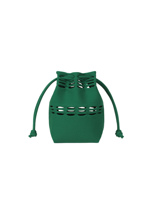 A product shot of the GOOD GOODS ISSEY MIYAKE MOKKO POCKET bag in green (62).