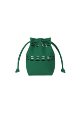 A product shot of the GOOD GOODS ISSEY MIYAKE MOKKO POCKET bag in green (62).