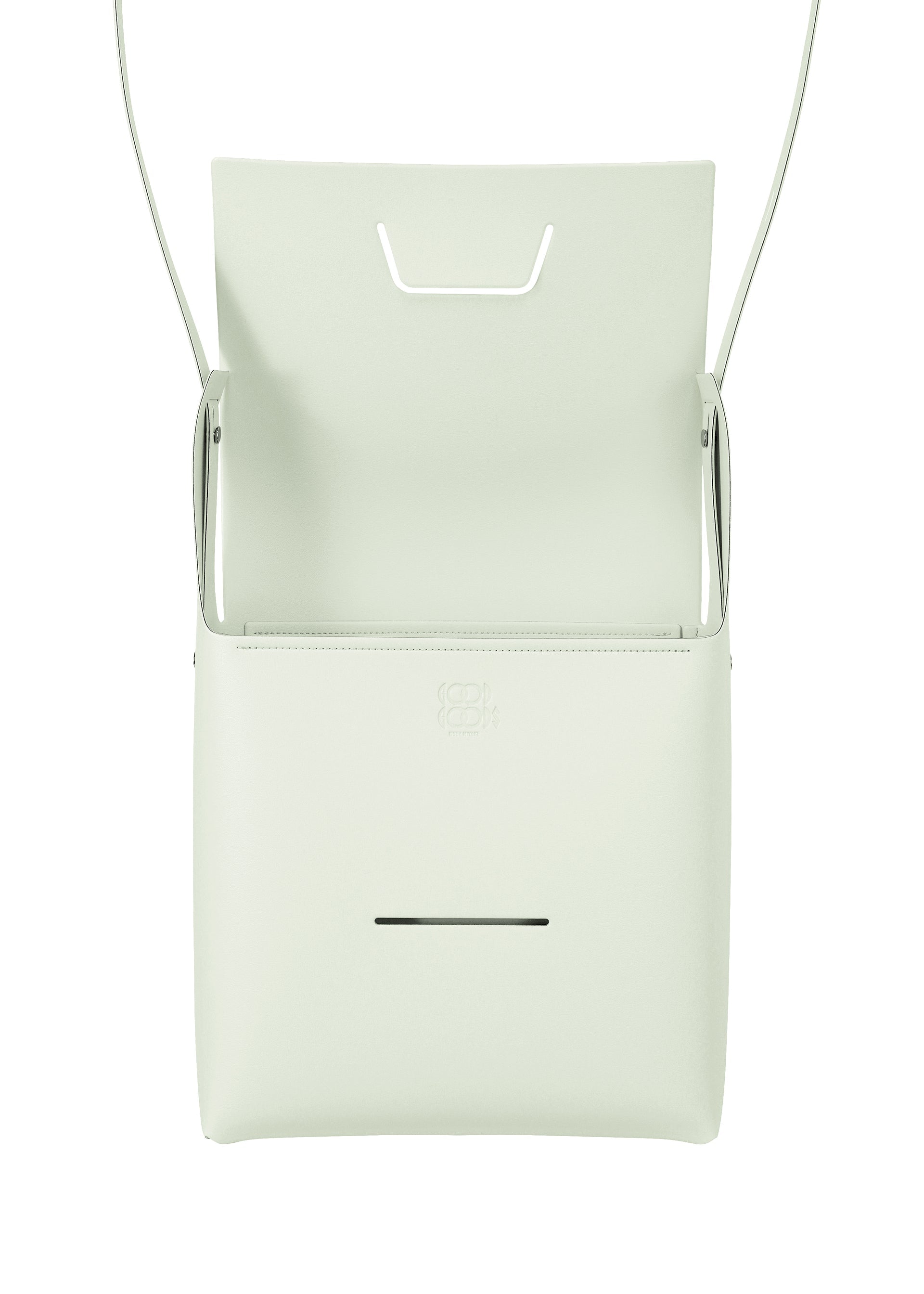 A detail shot of the GOOD GOODS ISSEY MIYAKE BOX bag.