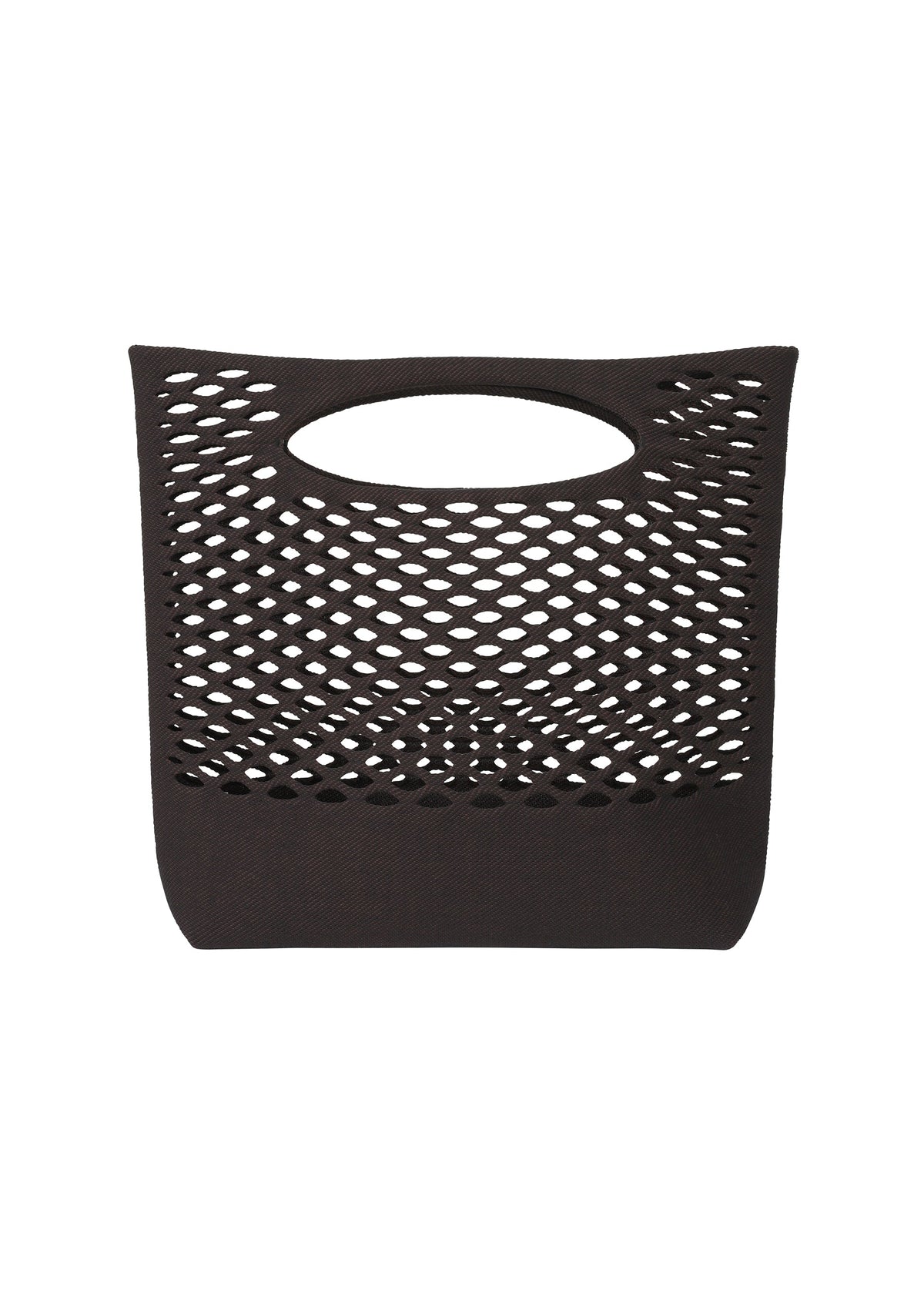 A product shot of the GOOD GOODS ISSEY MIYAKE MOKKO BASKET bag in black x brown (17).